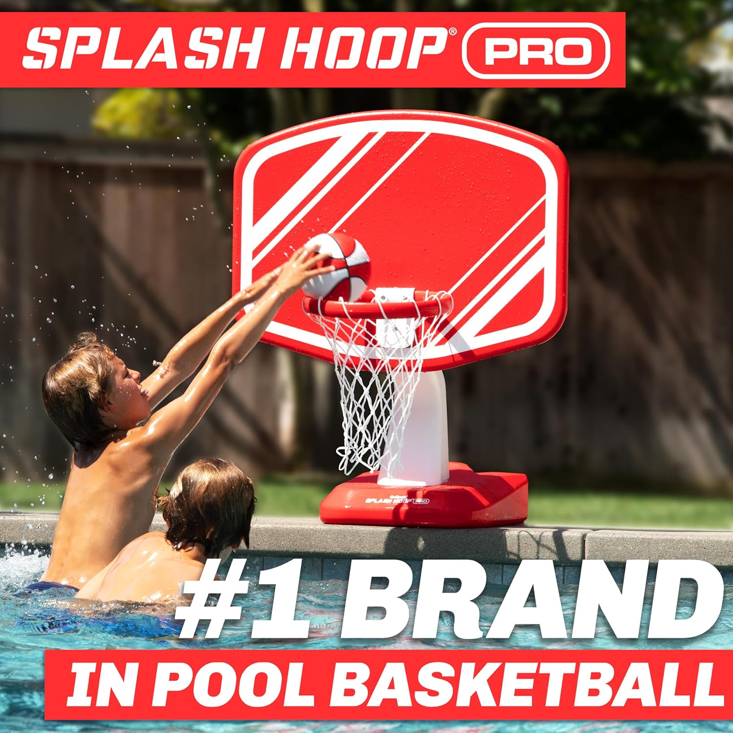 Gosports Splash Hoop Swimming Pool Basketball Game, Includes Poolside Water Basketball Hoop, 2 Balls and Pump &ndash; Choose Your Style image number 3