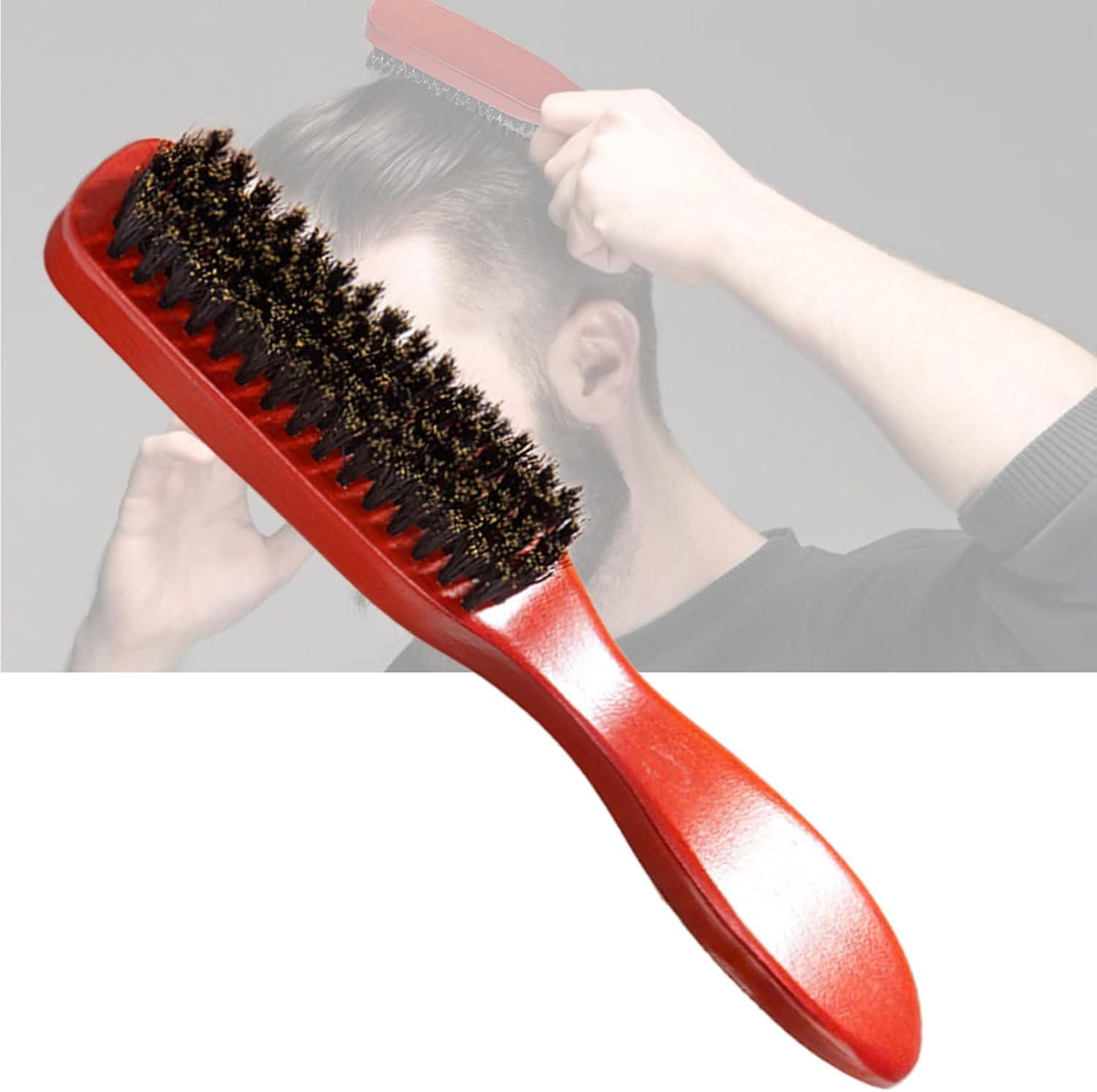 Treayes Boar Bristle Brush for Beard Styling, Men and Women'S Natural Hair Brush with Wooden Handle image number 2
