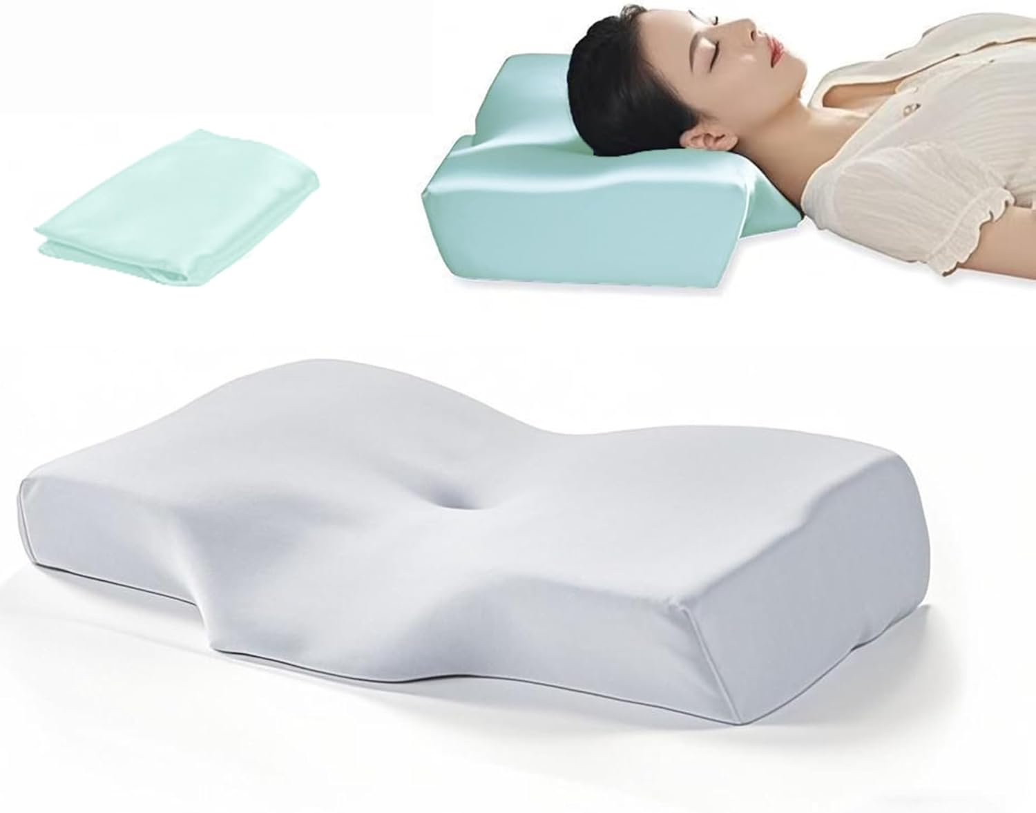 Pain Free Aussies Cervical Pillow &ndash; Ergonomic Memory Foam Contour Pillow for Neck Pain Relief, Neck & Shoulder Support &ndash; Ideal for Side, Back, and Stomach Sleepers