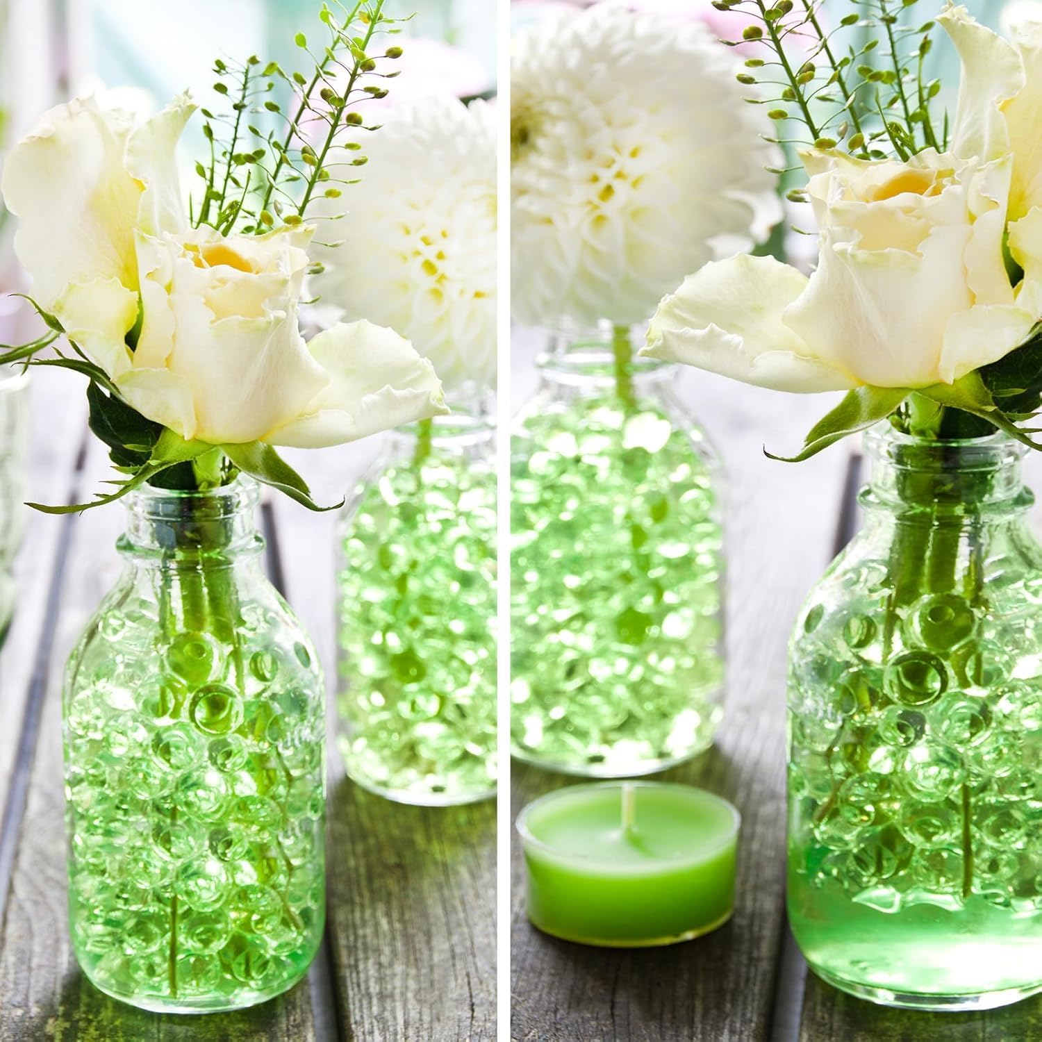 50000 Mixed Color Water Gel Jelly Beads Vase Fillers for Floating Pearls, Floating Candle Making, Wedding Centerpiece, Floral Arrangement (2-2.5Mm Mixed Color)