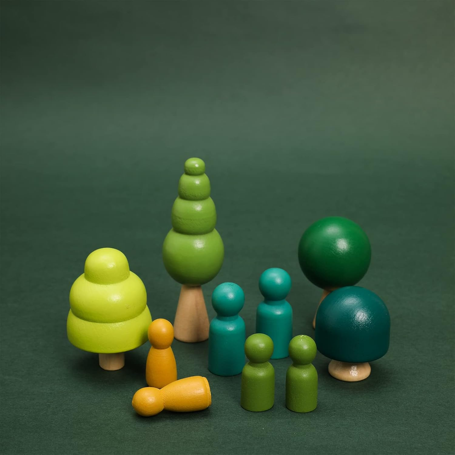 Promise Babe Wooden Tree Toys Balance Toys Wooden Peg Dolls Preschool Learning Educational Montessori Toys, Natural Woodland Trees Creative Accessories for Home Decor image number 1