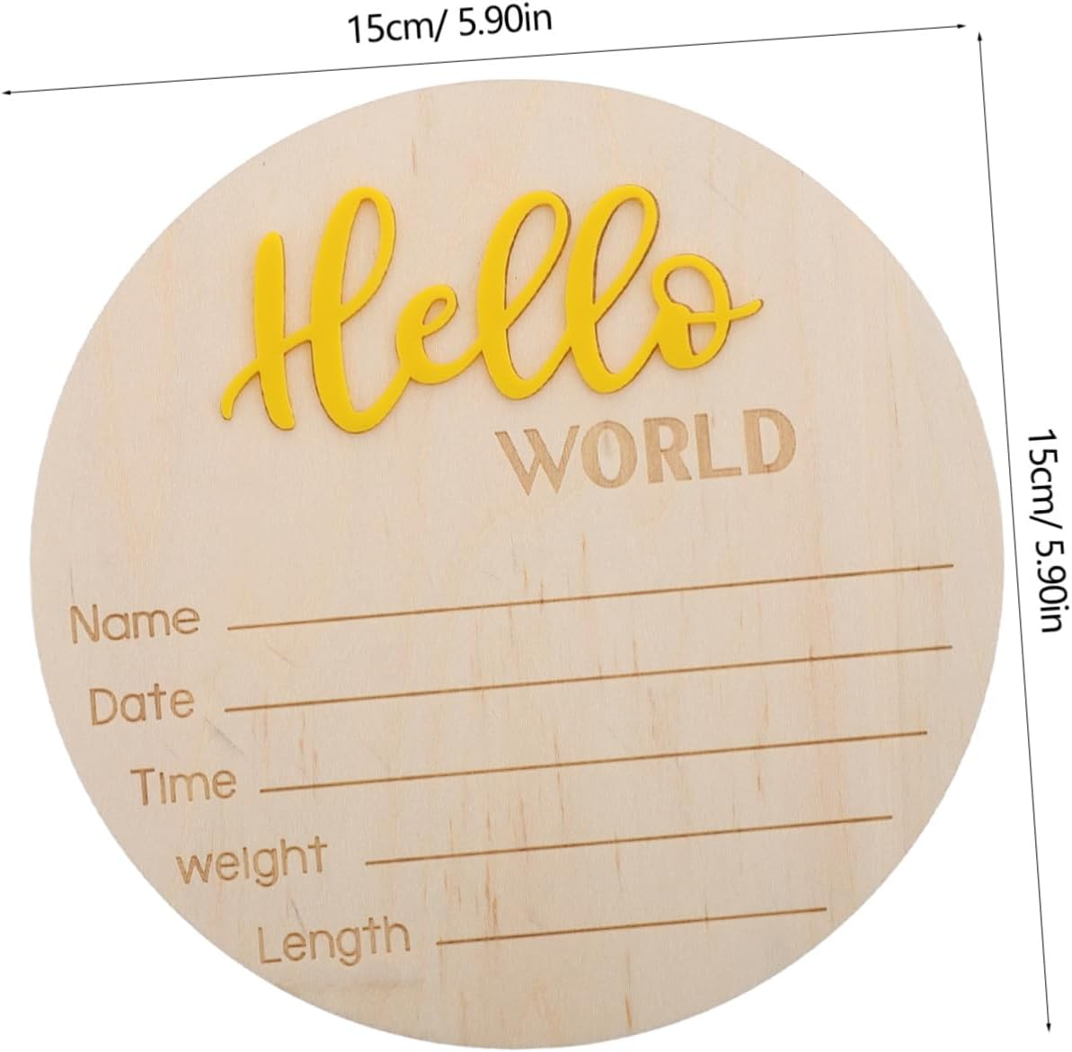 Toddmomy 4Pcs Birth Sign Card Wooden Nursery Announcement Prop for Newborn Arrival Welcome World image number 3