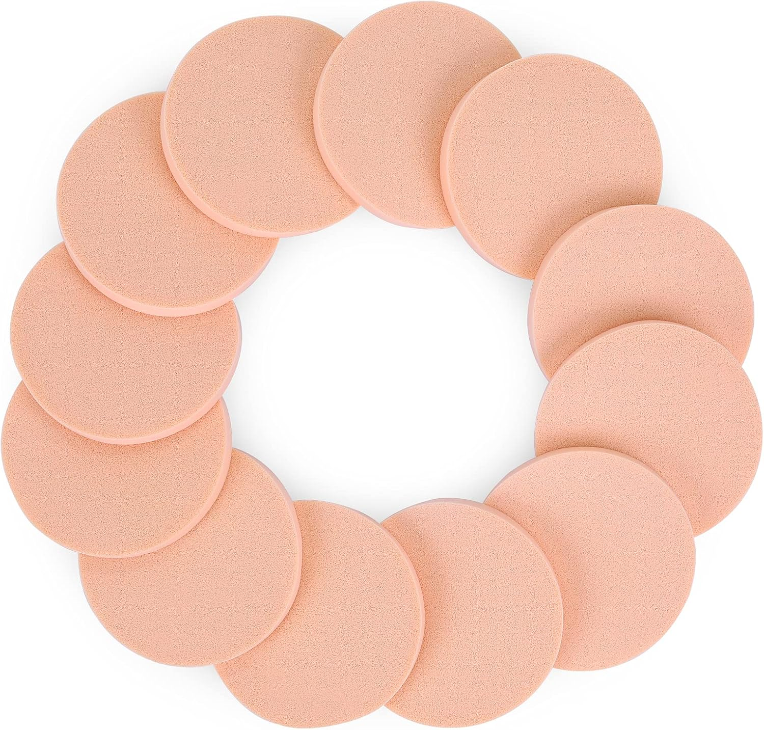 Molain round Sponge Puff Set,12 Pcs 2.2 Inch Facial Powder Puffs Foam Sponges for Liquid Foundation Makeup , Facial Cleansing image number 4