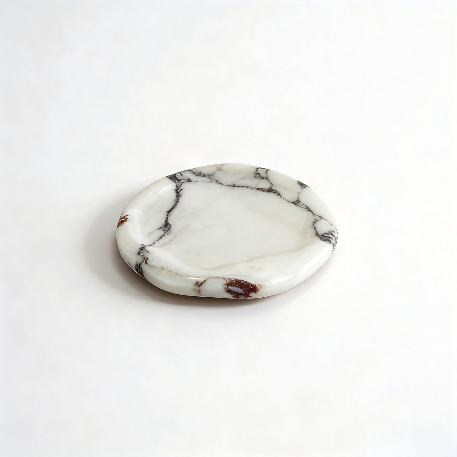 Real Luxurious Natural Marble Vanity Tray Genuine Marble Stone Storage Tray for Home Decor Bathroom/Kitchen/Vanity/Dresser Non-Resin Irregular Shape (Baogeli-Black), YULIN-FEI-01