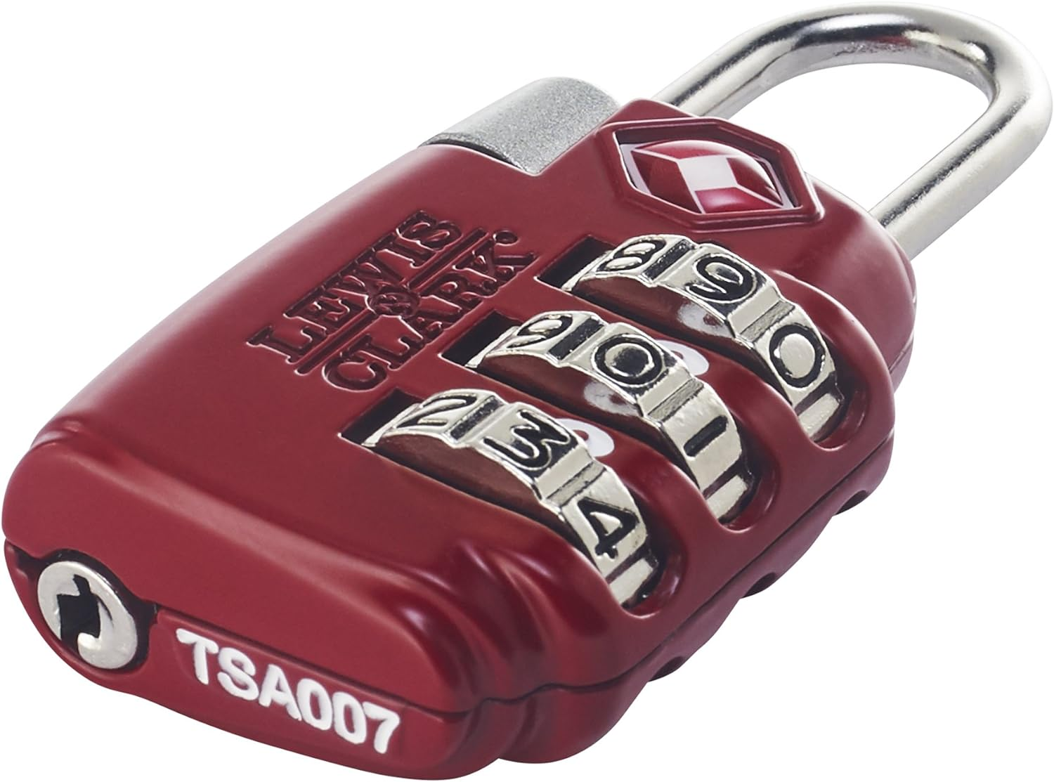 Lewis N. Clark TSA 3 Dial Combination Lock, Red image number 5