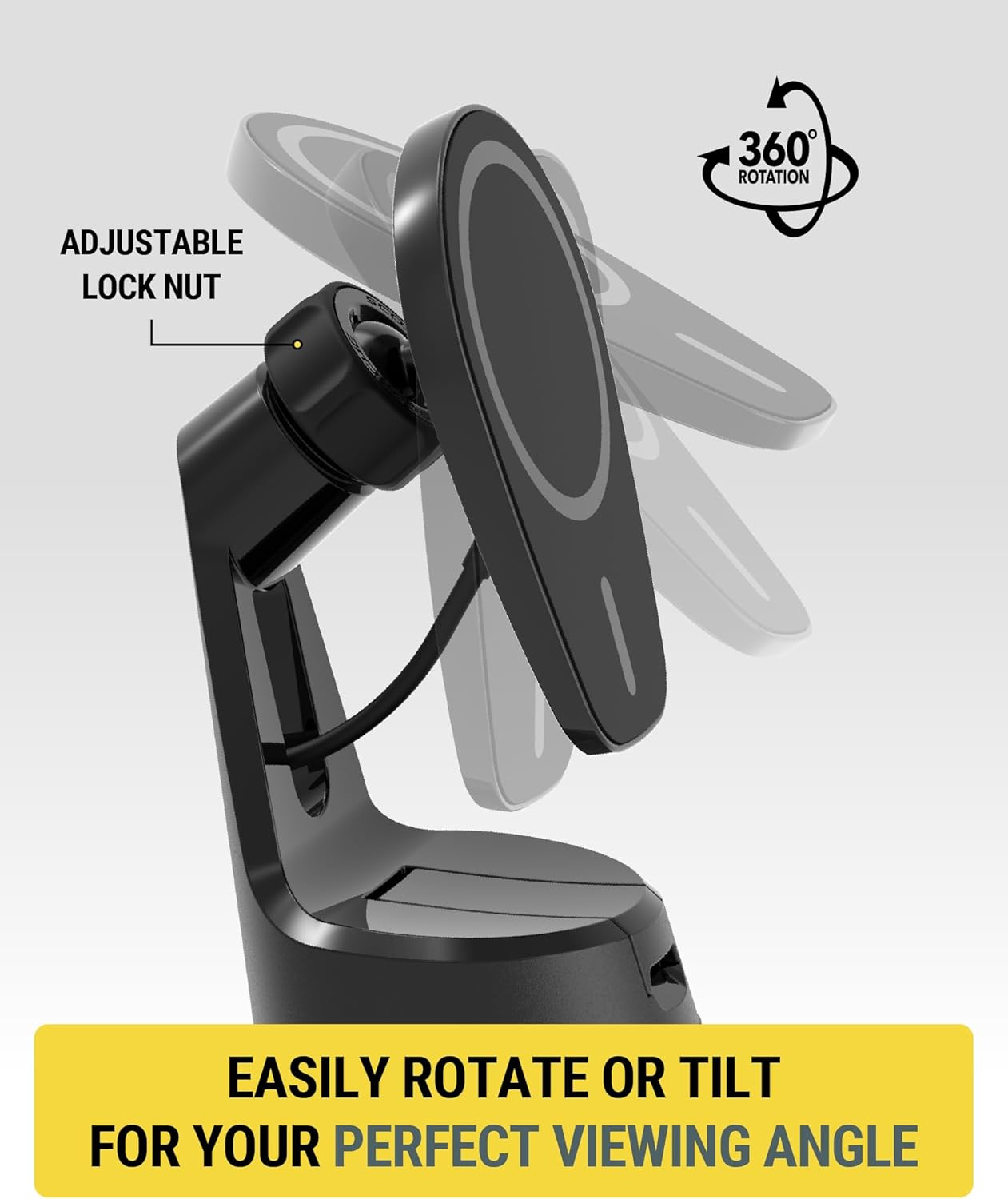 Scosche MPQ6 Magnetic Phone Holder for Car Dashboard/Windshield, 15W Wireless Fast Car Charger Stand, Hands Free Cell Phone Mount Compatible with Iphone 17/16/15/14/13/12 Series & Magsafe Case image number 2