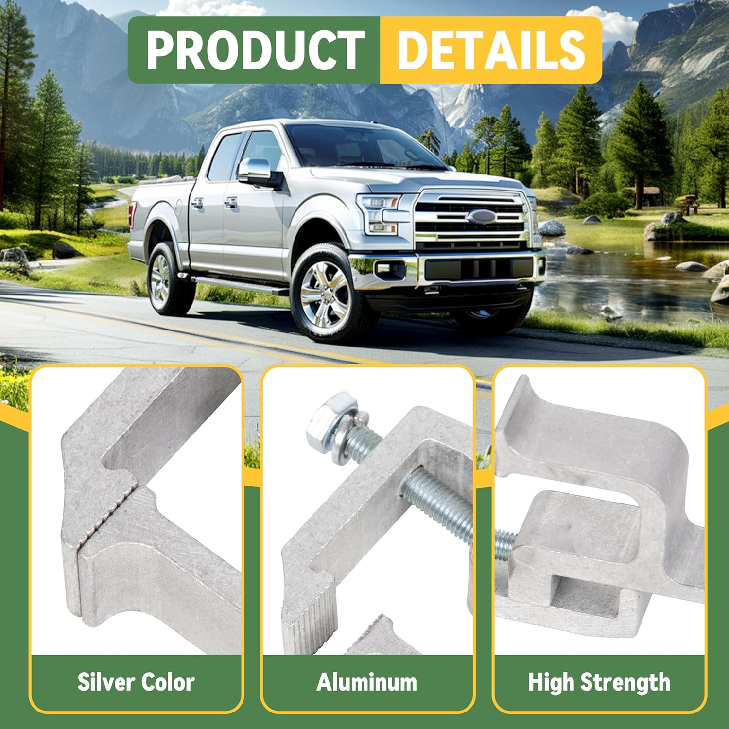 KUAFU 4 Pcs Truck Clamps for Mounting Caps Camper Shell Topper Canopy Heavy Duty Aluminum image number 4