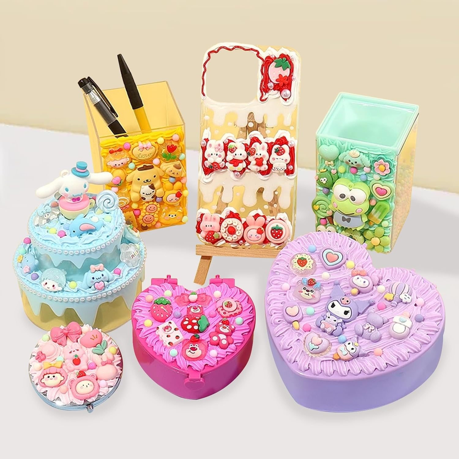 100PCS Decoden Charms, Flatback Resin Charms, Bulk DIY Craft Making Kit, Used for DIY Handicraft Production, Decorating Phone Cases, Issuing Cards, Etc(Random Non Repeating Pattern)