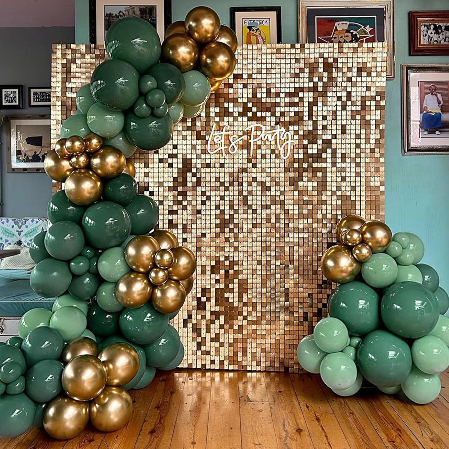 Dark Green Balloon Arch Kit,126Pcs Green Gold Balloon Arch Garland Kit with Sage Green Balloons Gold Party Balloons for Birthday Party Decoration,Baby Shower Decorations,Jungle Safari Party Decoration image number 2