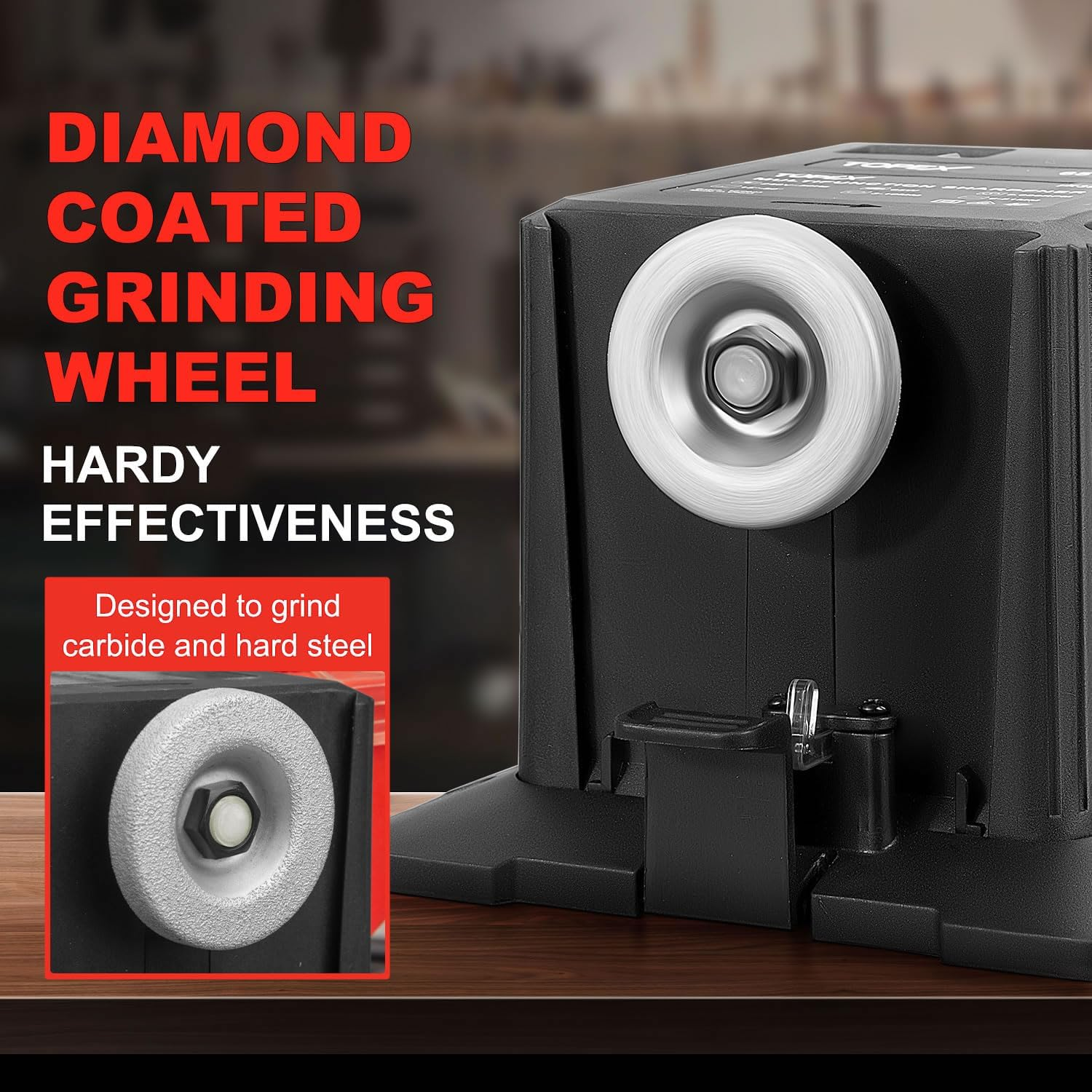 TOPEX 65W Electric Multifunction Sharpener SAA Drill Bit Knives Scissors Chisel Universal Electric Powered Multitask Sharpening Machine Diamond Grinding Wheel for Grinding, Sharpening image number 1