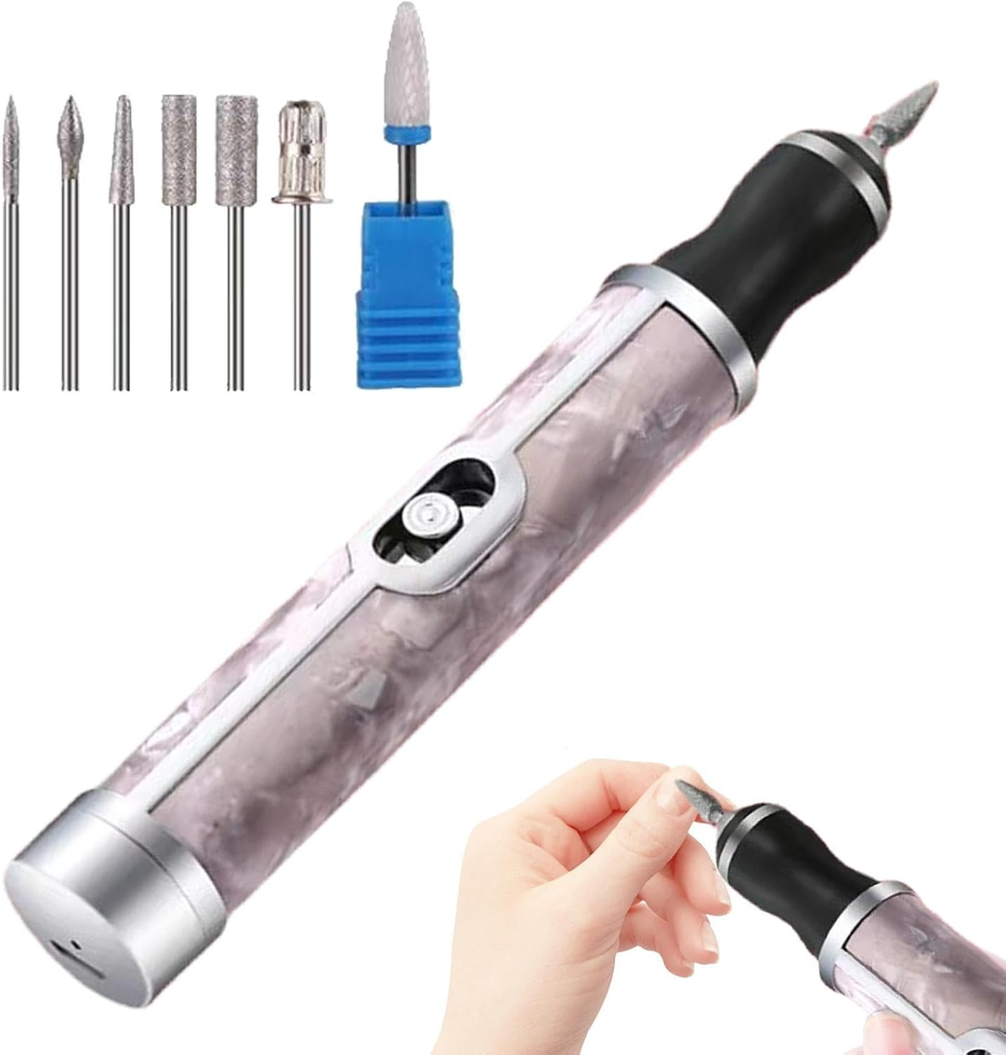 Electric Nail File,Electric Nail Drill - Cordless 4 Speeds Professional Removing Acrylic Tools for Edge Shaping Polishing Grinding Nursing Peeling