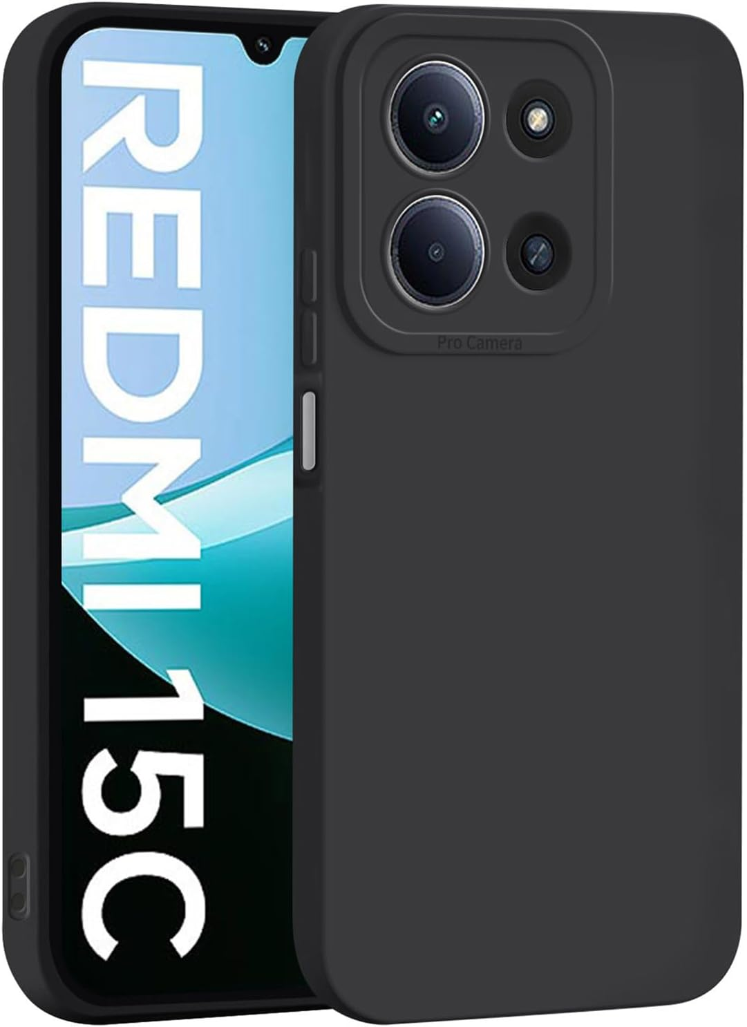 ILING Liquid Silicone Case for Xiaomi Redmi 15C 5G/4G/POCO C85, Simple Plain Ultra Thin Soft TPU Bumper Shockproof Scratch-Resistant Protective Case Matt Elegant Women'S Mobile Phone Case (Pink)