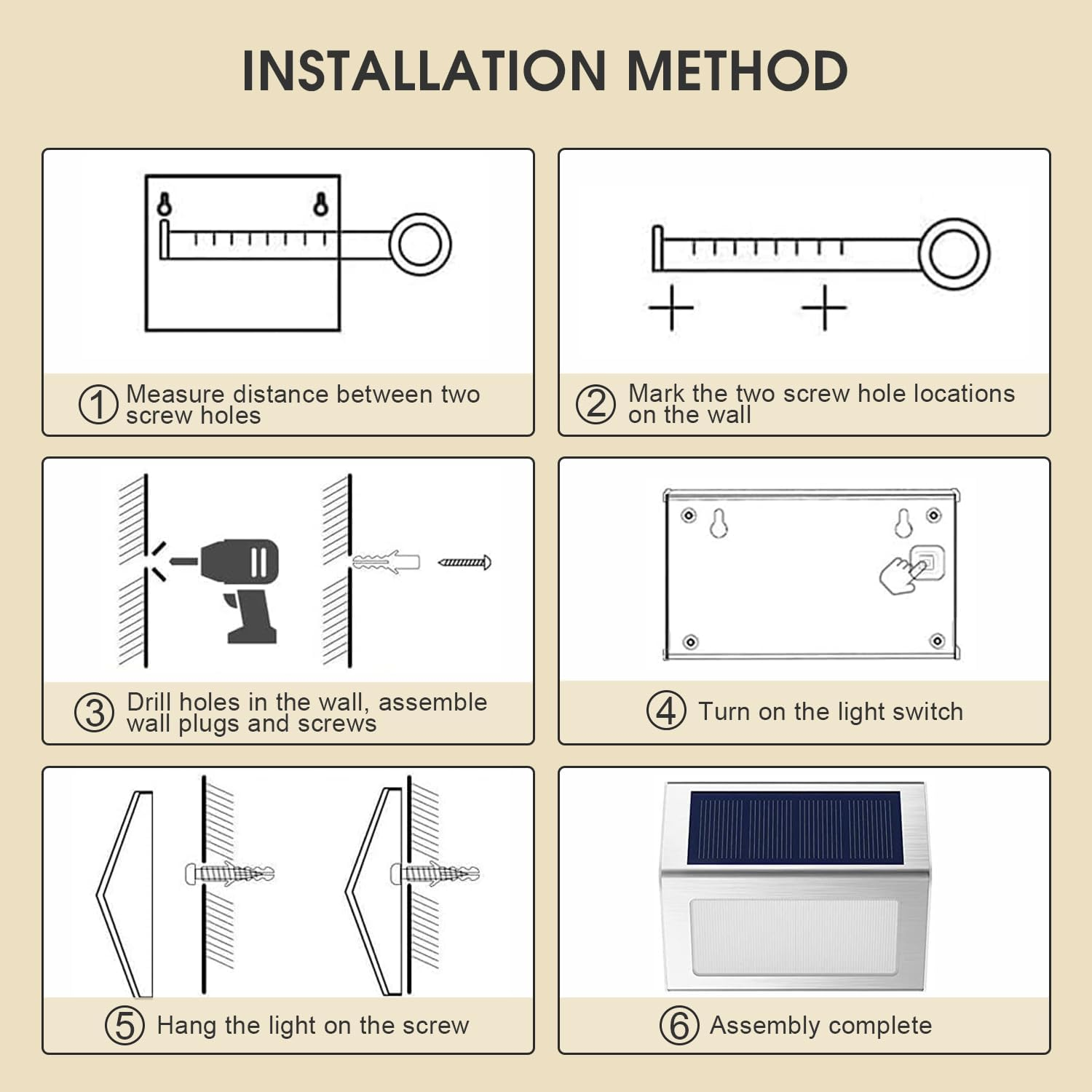 6PCS outside Solar Deck Step Lights, Solar Powered Outdoor Patio Lights Stair Lights, Waterproof Fence Solar Lights for Fence, Patio, Backyard, Garden, Pathway, Deck Railing, Wall Lighting image number 3
