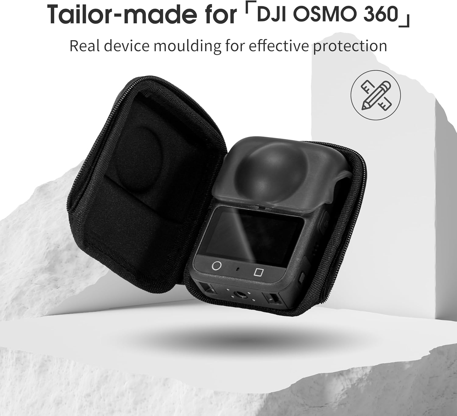 Osmo 360 Carry Case Carrying Travel Bag for DJI Osmo 360 Portable Small Storage Bag Protective Cover Hard Shell Travel Protector with Wrist Strap Carabiner for DJI Osmo 360 Accessories image number 5