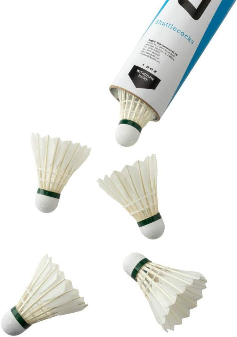 ERIKO 12-Pack Goose Feather Badminton Shuttlecocks with High Stability and Durability,High Speed Badminton Birdies Balls Model 6 image number 4