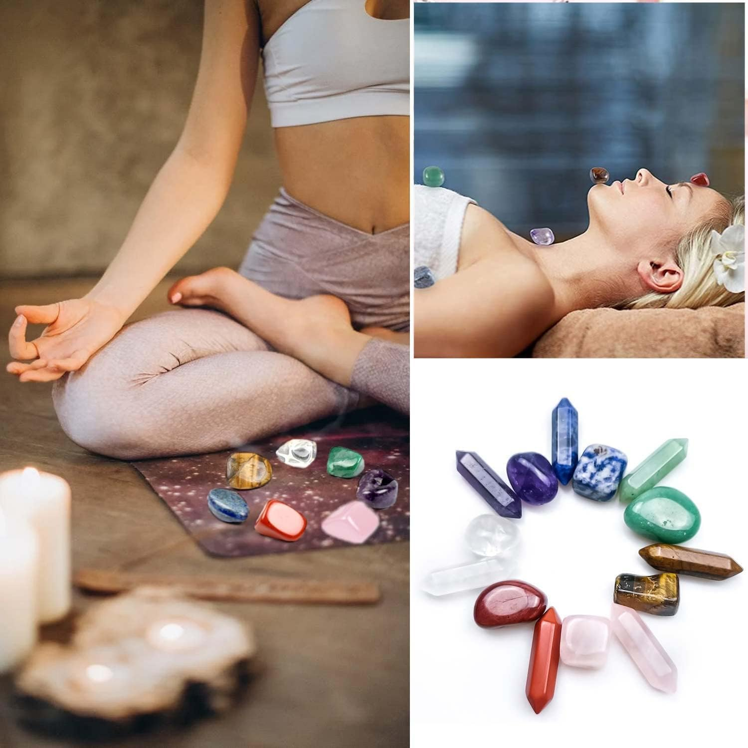 OSYLICT Healing Crystals Chakra Stones Sets,Natural Reiki Healing Crystal Points Gemstone Wand Set for Meditation Crystal Therapy Anxiety Relief Balancing Yoga Crystals and Gemstones for Beginner image number 5