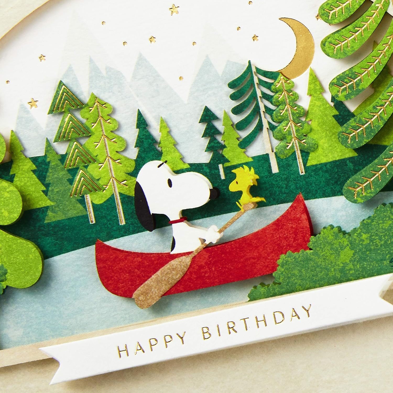 Hallmark Signature Peanuts Birthday Card (Snoopy Canoe) image number 5