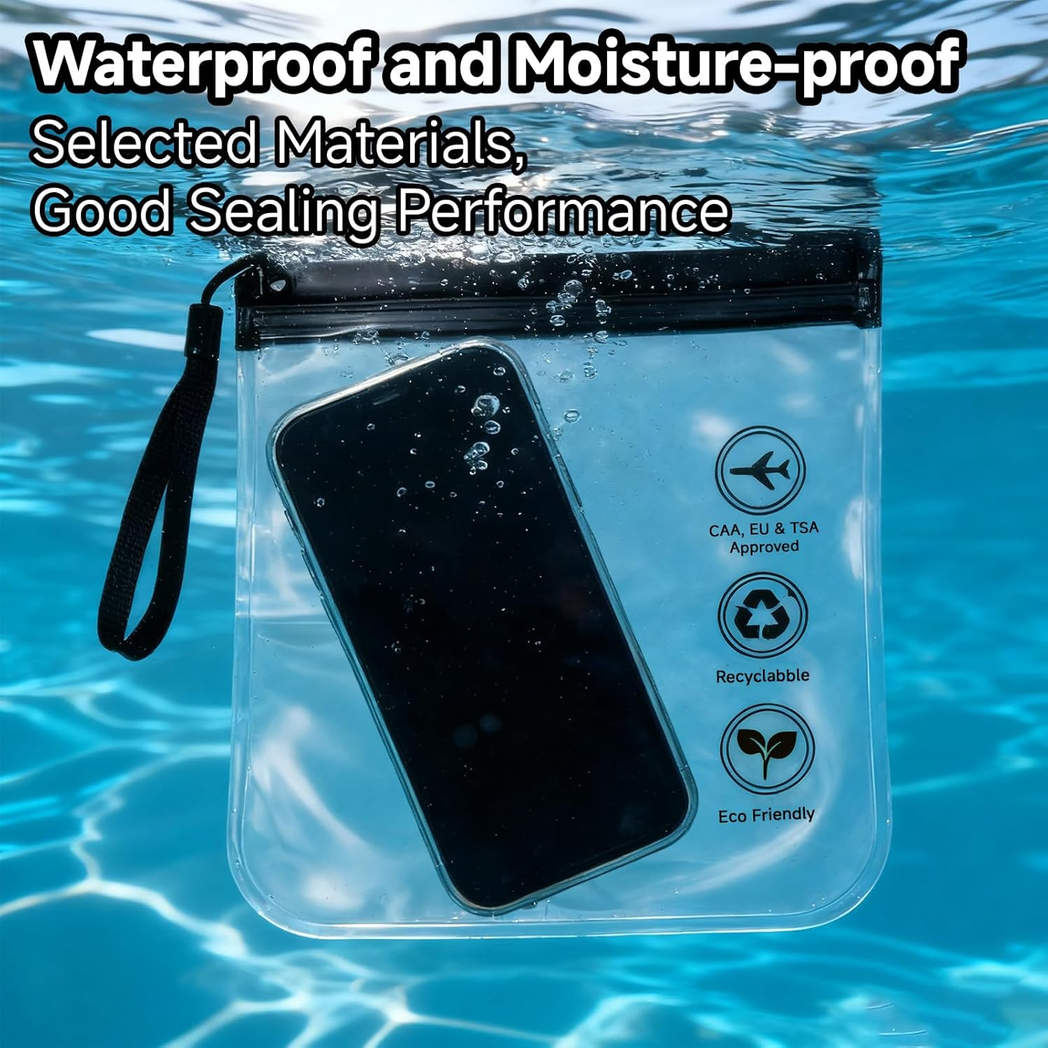 AIAOO Airport Security Compliant Clear Reusable Travel Toiletry Bag 4 Pack Black 20X20Cm Leakproof Waterproof Transparent Cosmetic Organizer Pouch for Men Women Airline Carry-On Luggage image number 6