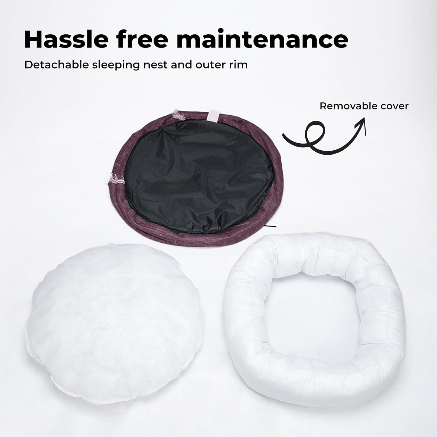 Pawz Replaceable Cover for Dog Calming Bed Nest Mat Soft Plush Kennel Pink XL image number 5