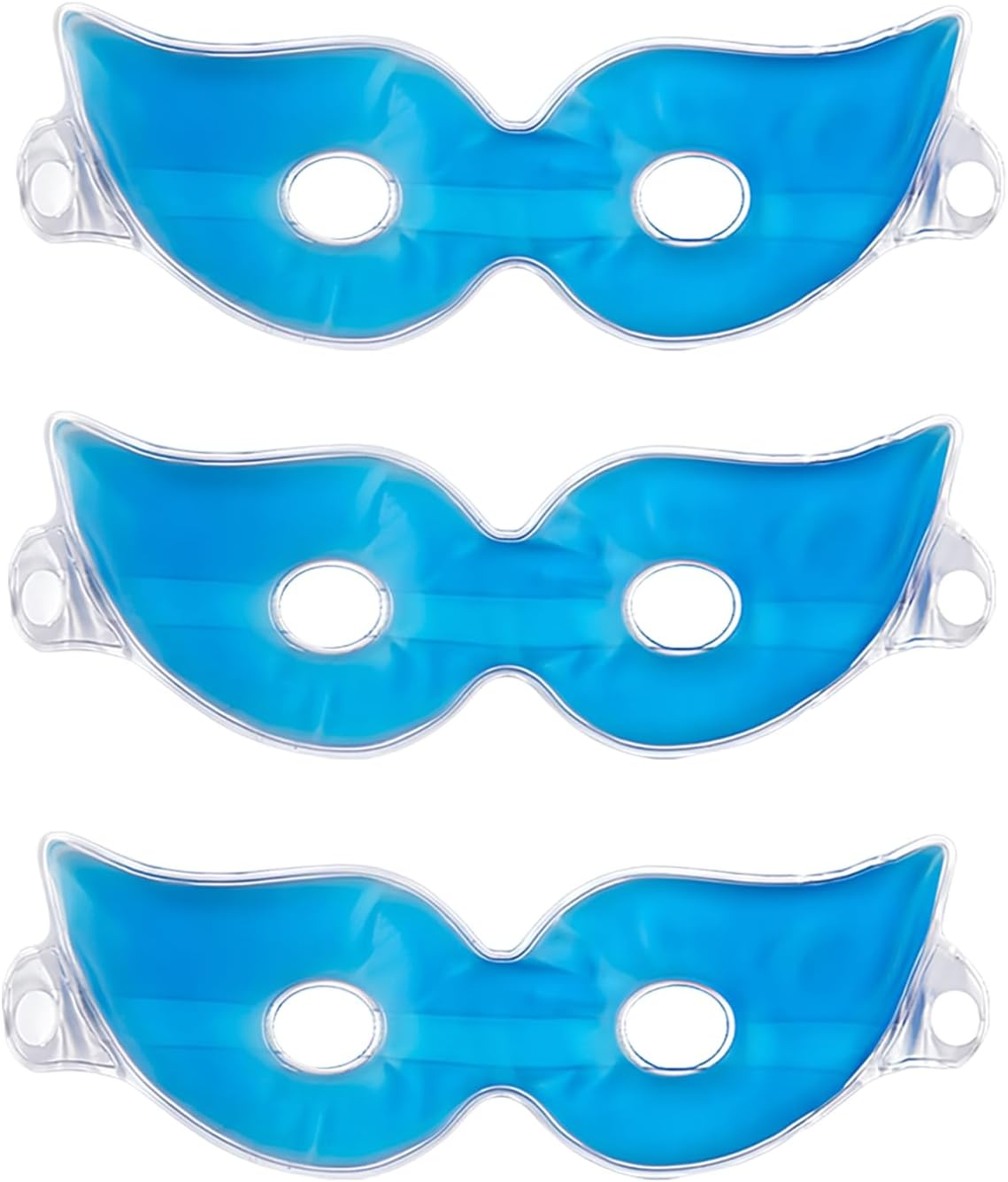 2 Pcs Gel Eye Mask, Reusable Cooling Hot Cold Compress for Puffy Eyes, Dark Circles, Headache & Migraine Relief, Ice Eye Mask for Sleeping, Stress & Sinus Pain Relief