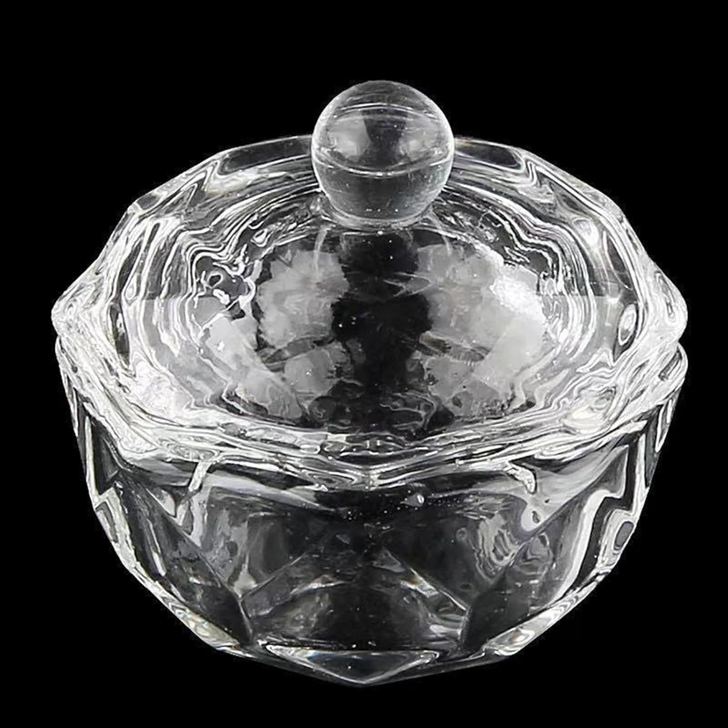 Acrylic Liquid Powder Dappen Dish Bowl with Lid Crystal Glass Cup Nail Art Tool for Manicure Care Nail Treatment ALKOY image number 3