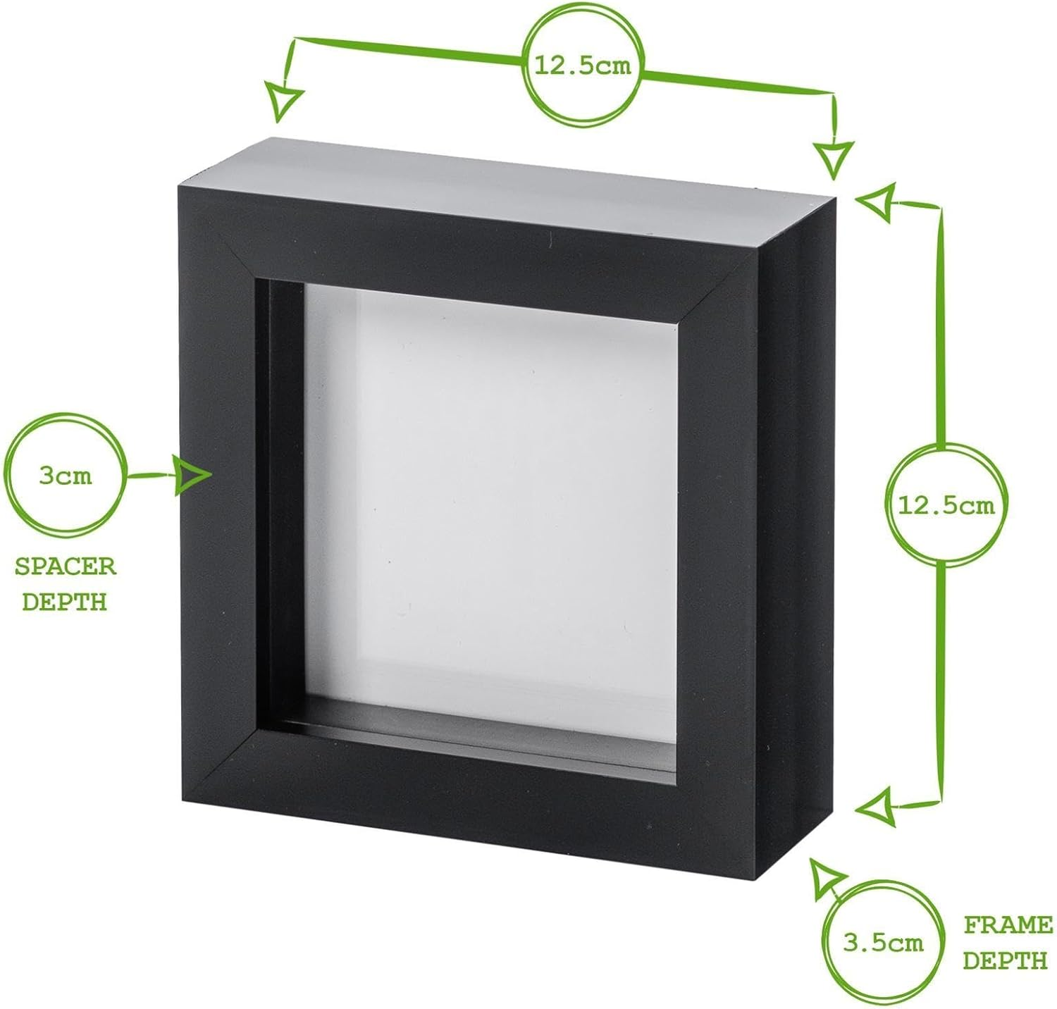 Nicola Spring 3D Shadow Box Photo Frames - 4 X 4" (10 X 10Cm) - Pack of 5 - Black 3D Photo Frame Picture Frame Box Small Square Display Case for Crafts, Keepsakes, Wedding, Graduation image number 5