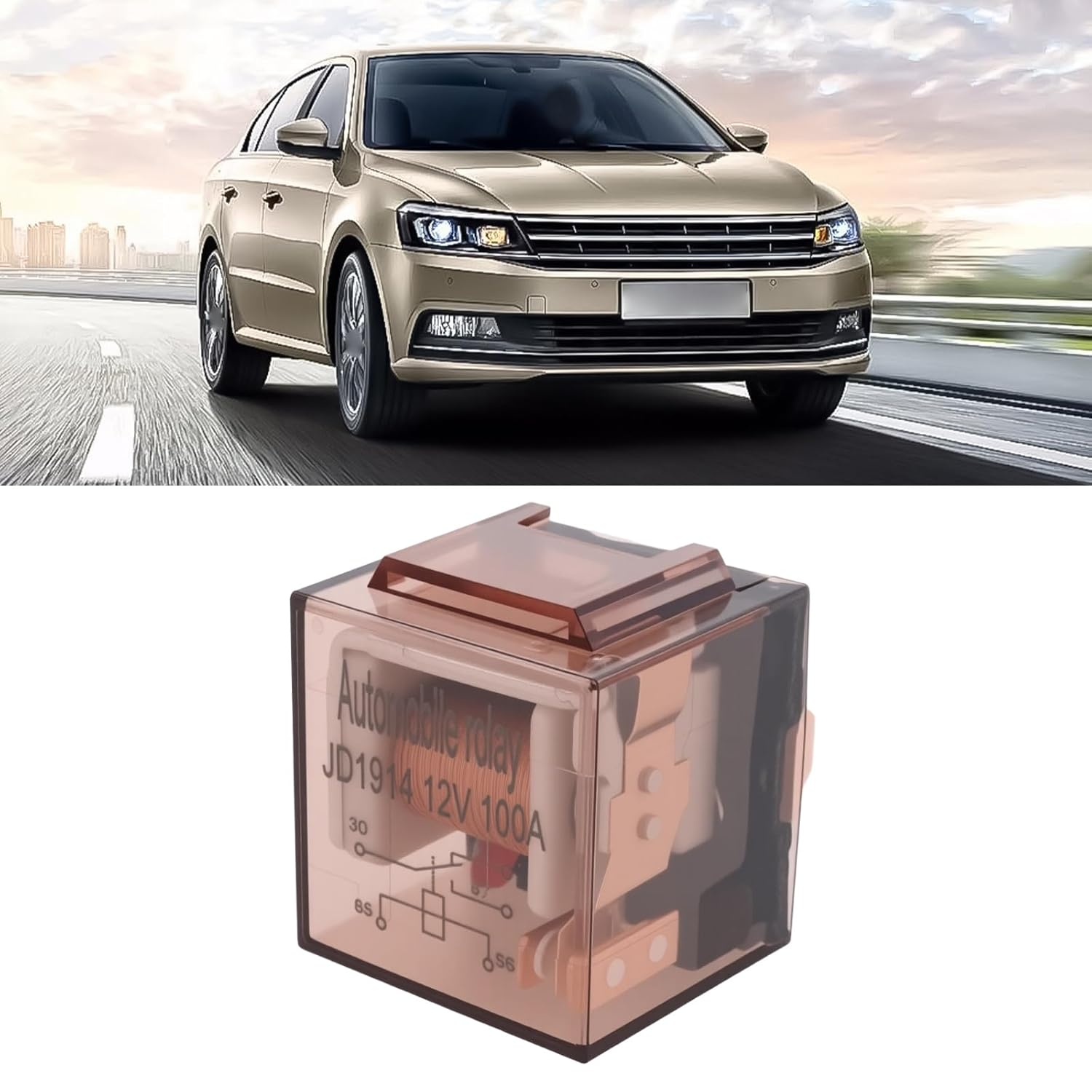 Ecsing 2Pcs 5-Pin SPCO 12V Waterproof Automotive Relay 100A High Current Car Circuit Control Switch image number 6