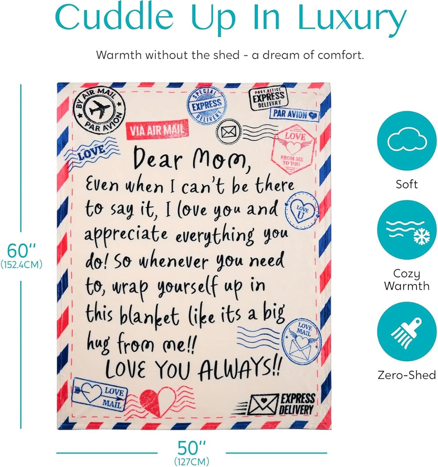 AUMA Gifts for Mom Birthday Mother'S Day - to My Mom Blanket Gift from Daughter Son - Soft Flannel Throw Blanket Presents for Mother Christmas 50" X 60" image number 4