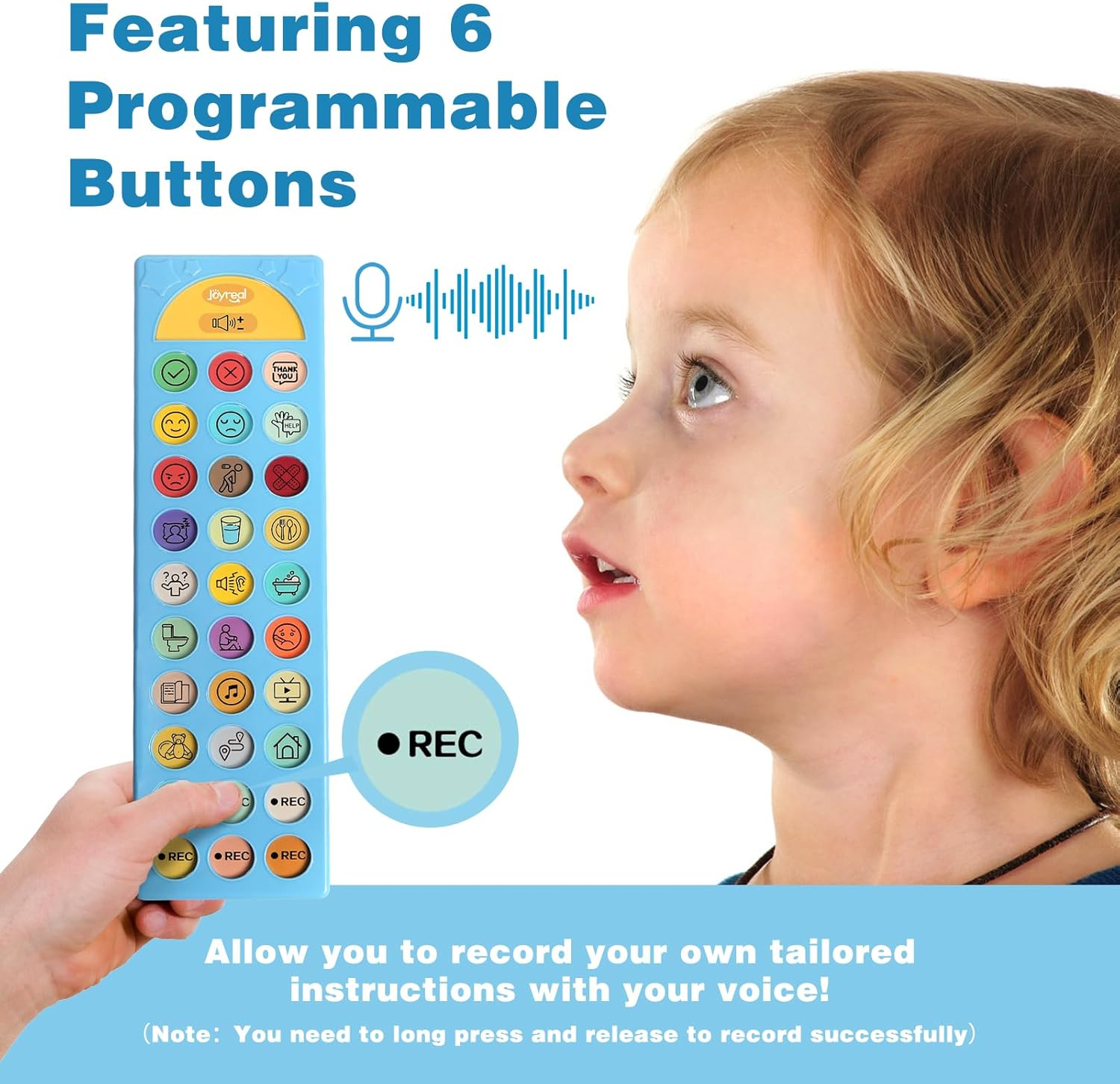 AAC Device for Autism, Joyreal Non Verbal Communication Tools for Speech Therapy & Stroke Rehab. Autism Talking Aids with 6 Programmable Buttons & Adjustable Volume, Autism Toys for Kids and Adults image number 2