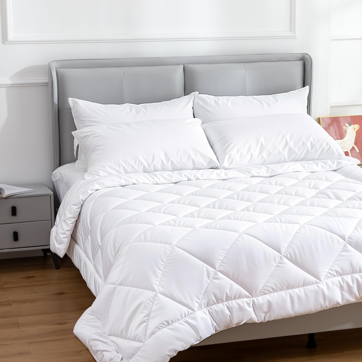 Hacienda 100% Cotton Pillows with Hypoallergenic Fabric, Antibacterial Protection, Cooling Technology, Soft & Supportive for Comfortable Sleep &ndash; 4 Pack image number 6