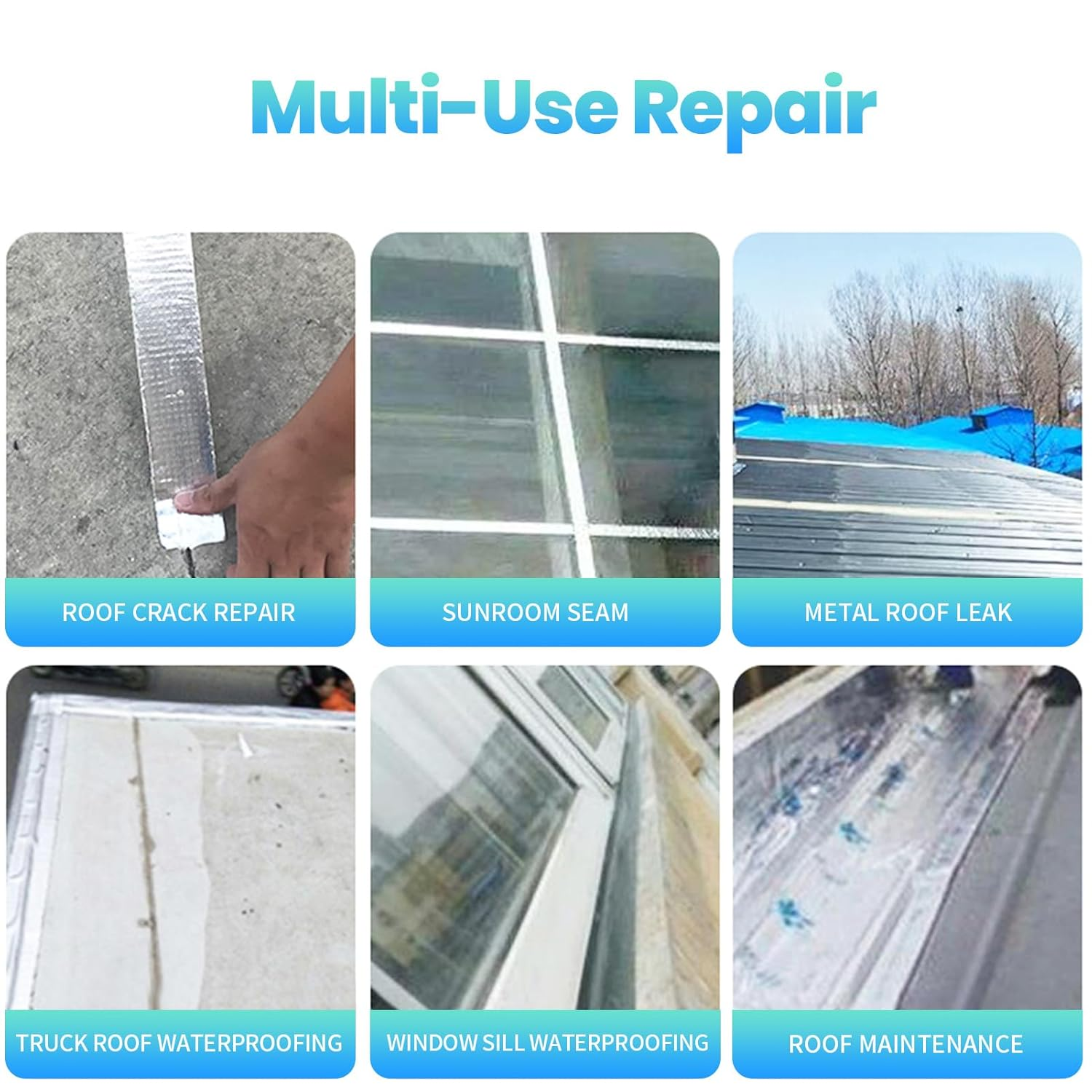 ADHES Butyl Tape Waterproof Tape 100Mm X 5M, Aluminum Foil Tape Butyl Sealant Tape 1.2Mm Thick for RV Repair, Window, Boat and Pipe Sealing, Glass & EDPM Rubber Roof Patching, Silver