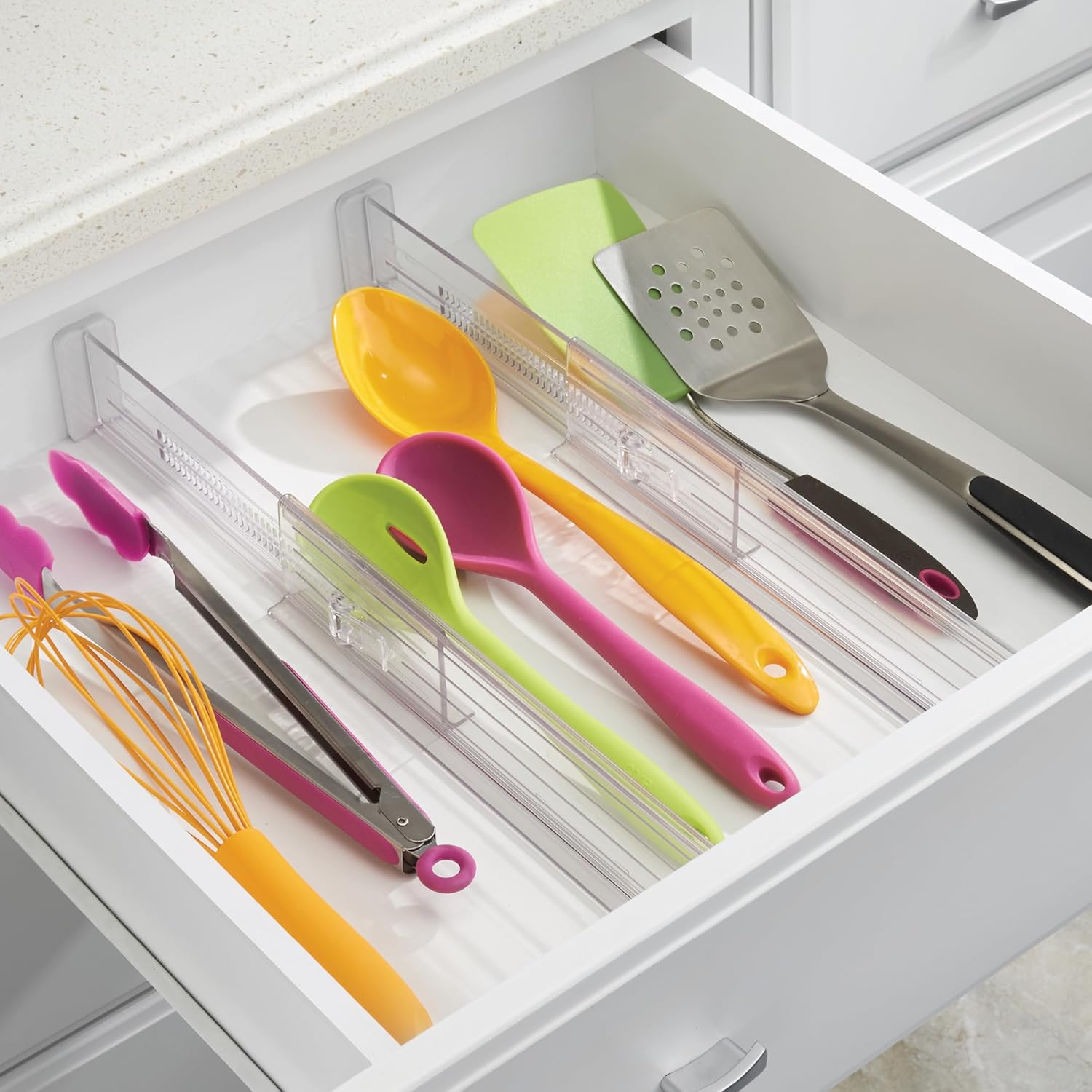 Interdesign Linus Drawer Divider Organiser System (Set of 2), Clear image number 2