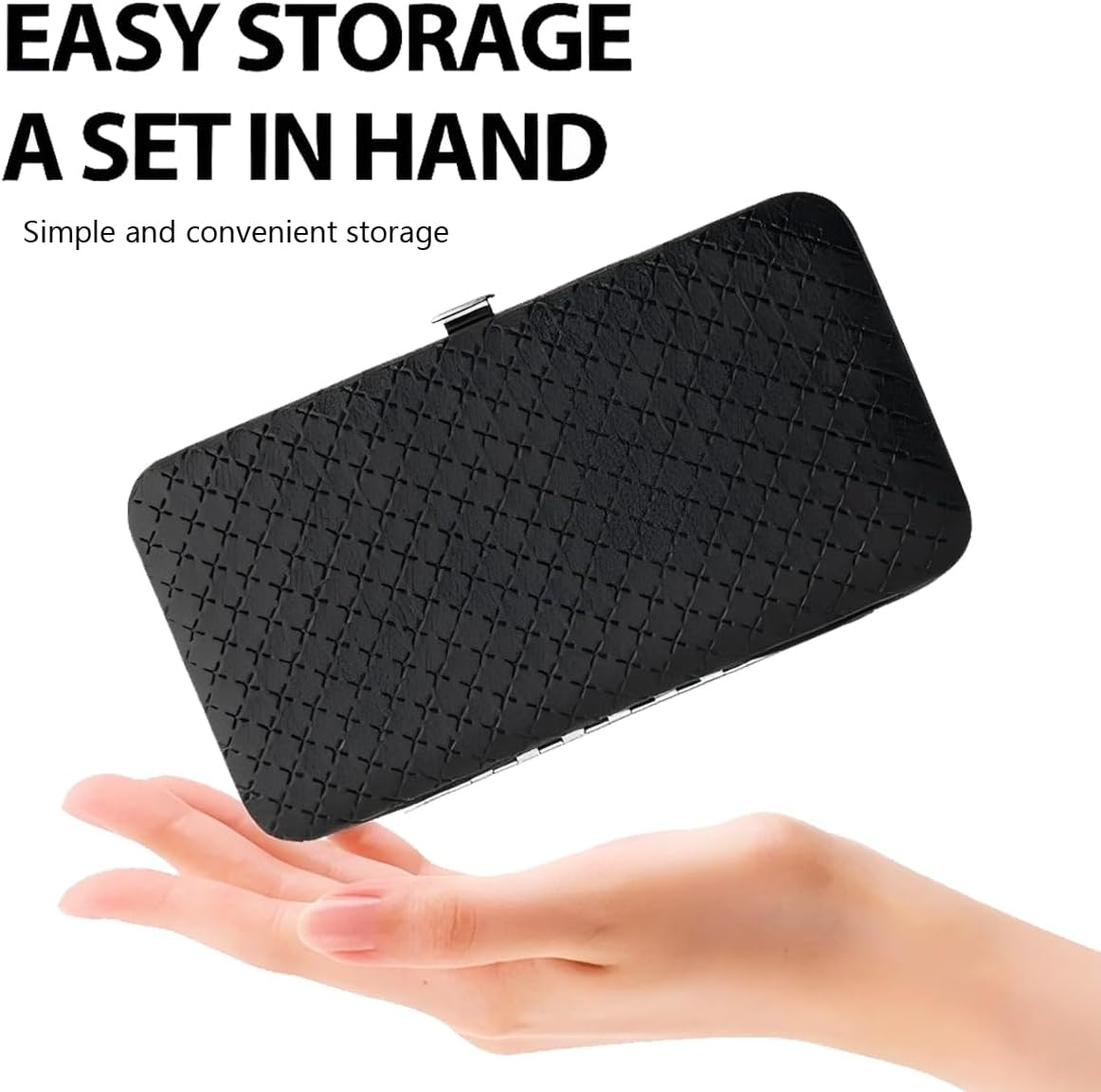 Wolfride 19Pcs Manicure Set Nail Clippers Pedicure Kit with Black Leather Case, Carbon Steel Professional Grooming Kit Nail Care Tools + Nail Rhinestones 1 Pack image number 1