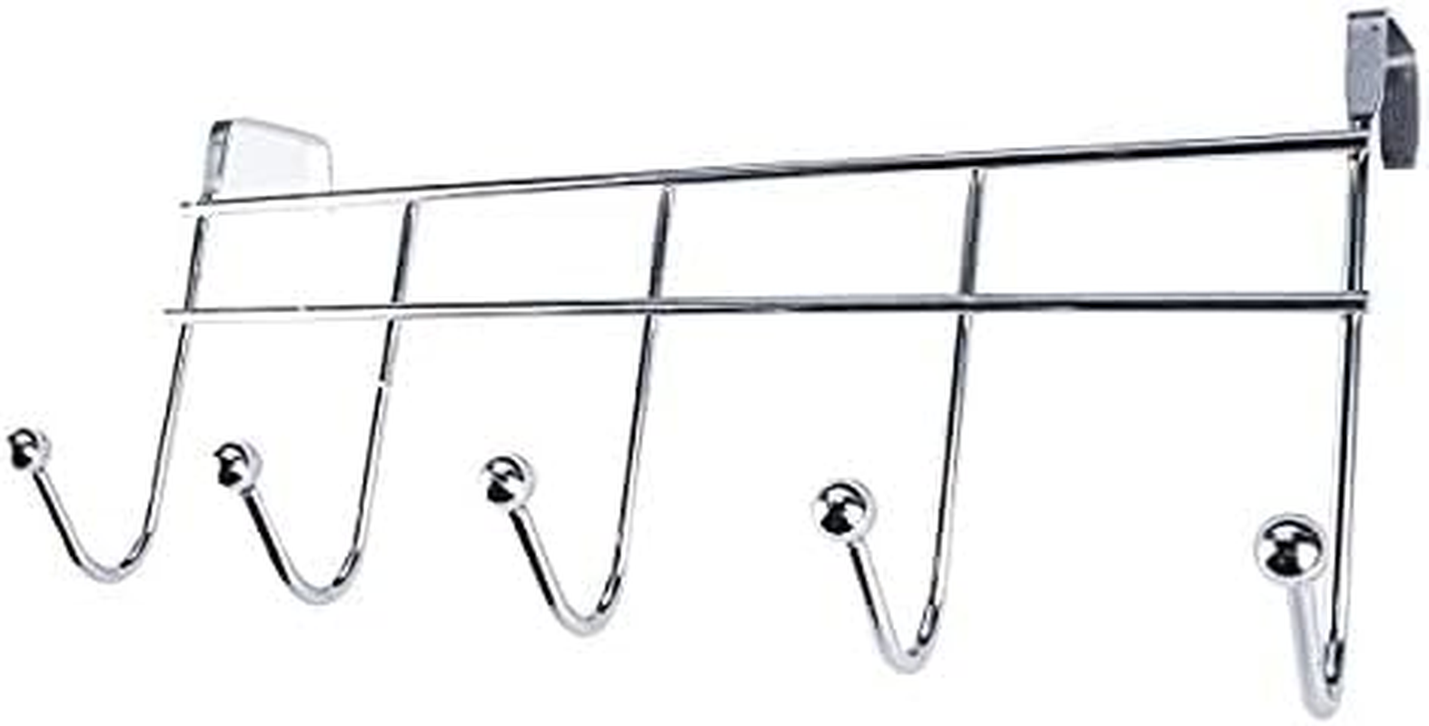 Home Master 5 Hook over Door Hanger (Pack of 1), 37 Cm Length, Silver