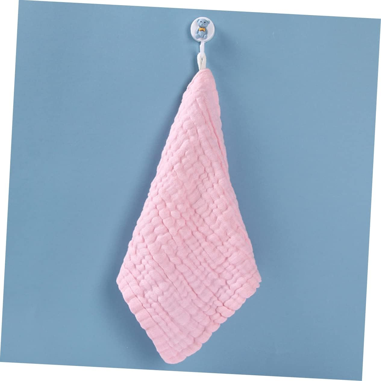 5Pcs Baby Muslin Washcloths for Infants Soft and Absorbent Face Towels Pink for Burping and Drooling image number 1