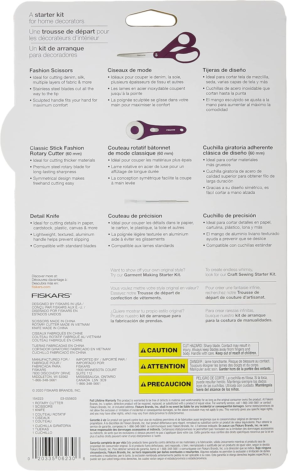 Fiskars Crafts Fiskars Home D&eacute;cor Sewing Starter Kit (3Pc), Purple 3 Count image number 7