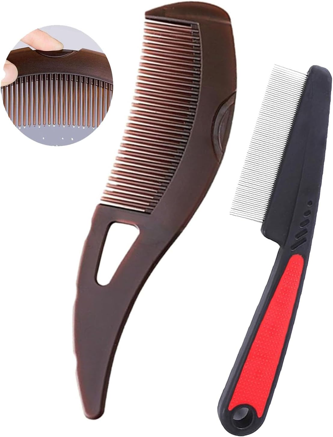 Cosmeria Flake Comb Set, Stainless Steel Comb for Clean Scalp with Button, Effective Flake and Stress Removal, Ideal for All Hair Types and as a Gift image number 3