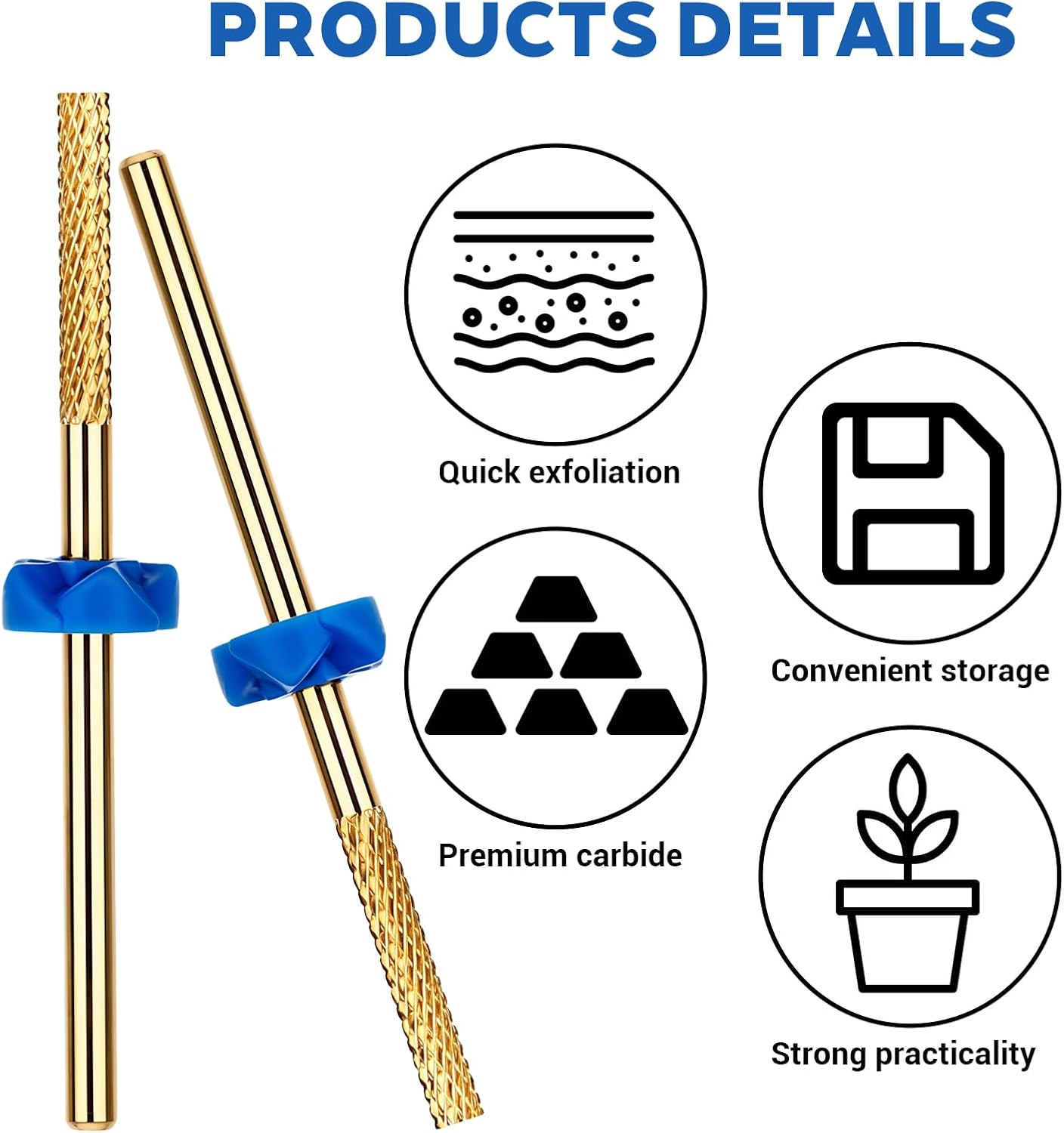 KFHENSOMR 4Pcs Cuticle Cleaner Bit Electric Nail Drill Bits Grit Carbide Cuticle Remover Bit Dead Skin Clean Pedicure Needle Bits for Electric Nail File Buffer Nails Drill image number 2