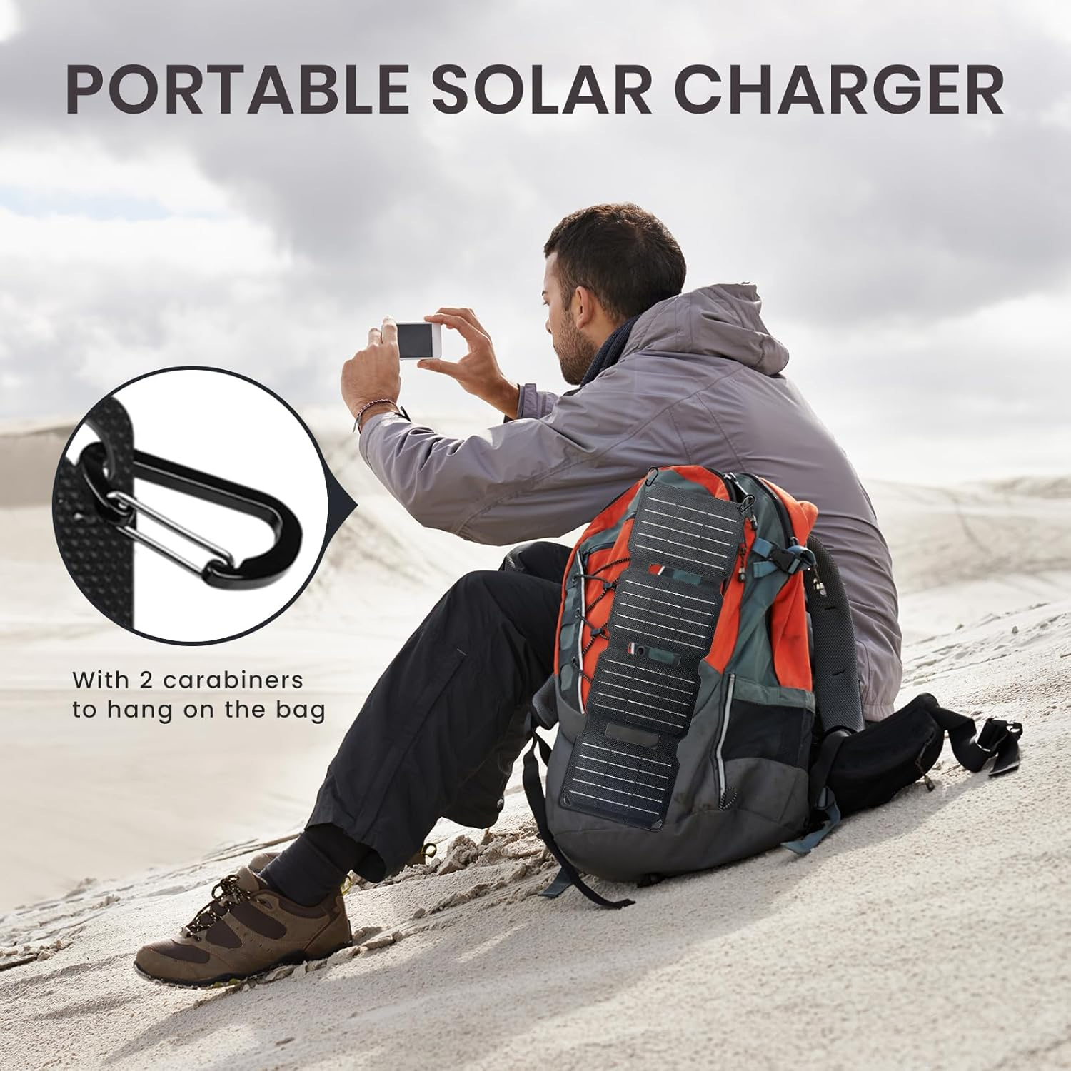 Flexsolar 10W Foldable Mini Solar Panel Charger for Camping, Waterproof Solar Panel Compatible with Smartphones,Usb Devices for Camping, Hiking and Outdoor Activities image number 1