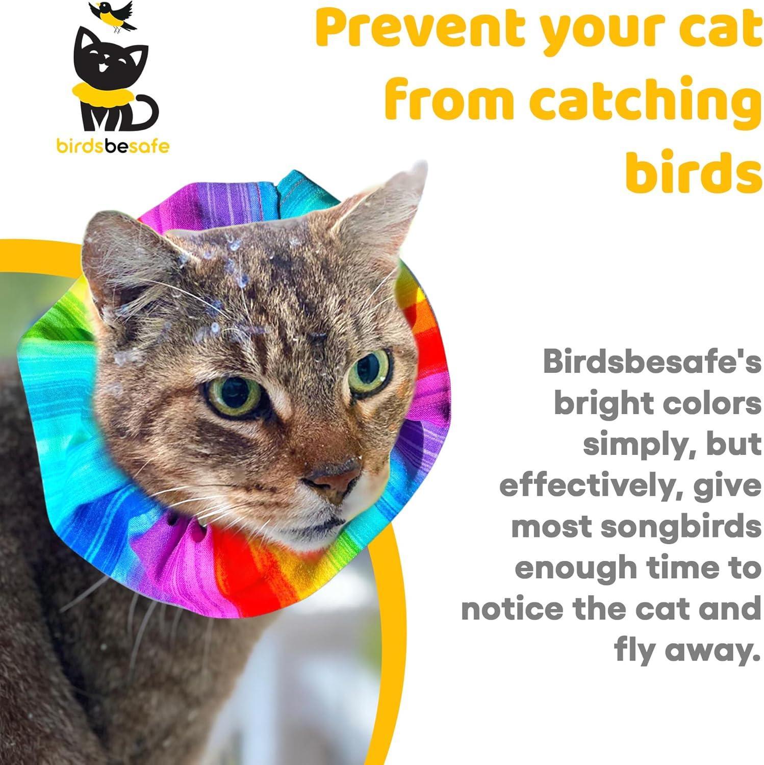 Birdsbesafe&reg; Cat Collar Cover - Bird Warning Collar, Scientifically Proven to Help Prevent Your Cat from Catching Birds, Includes 2 Covers and 1 Breakaway Collar image number 4