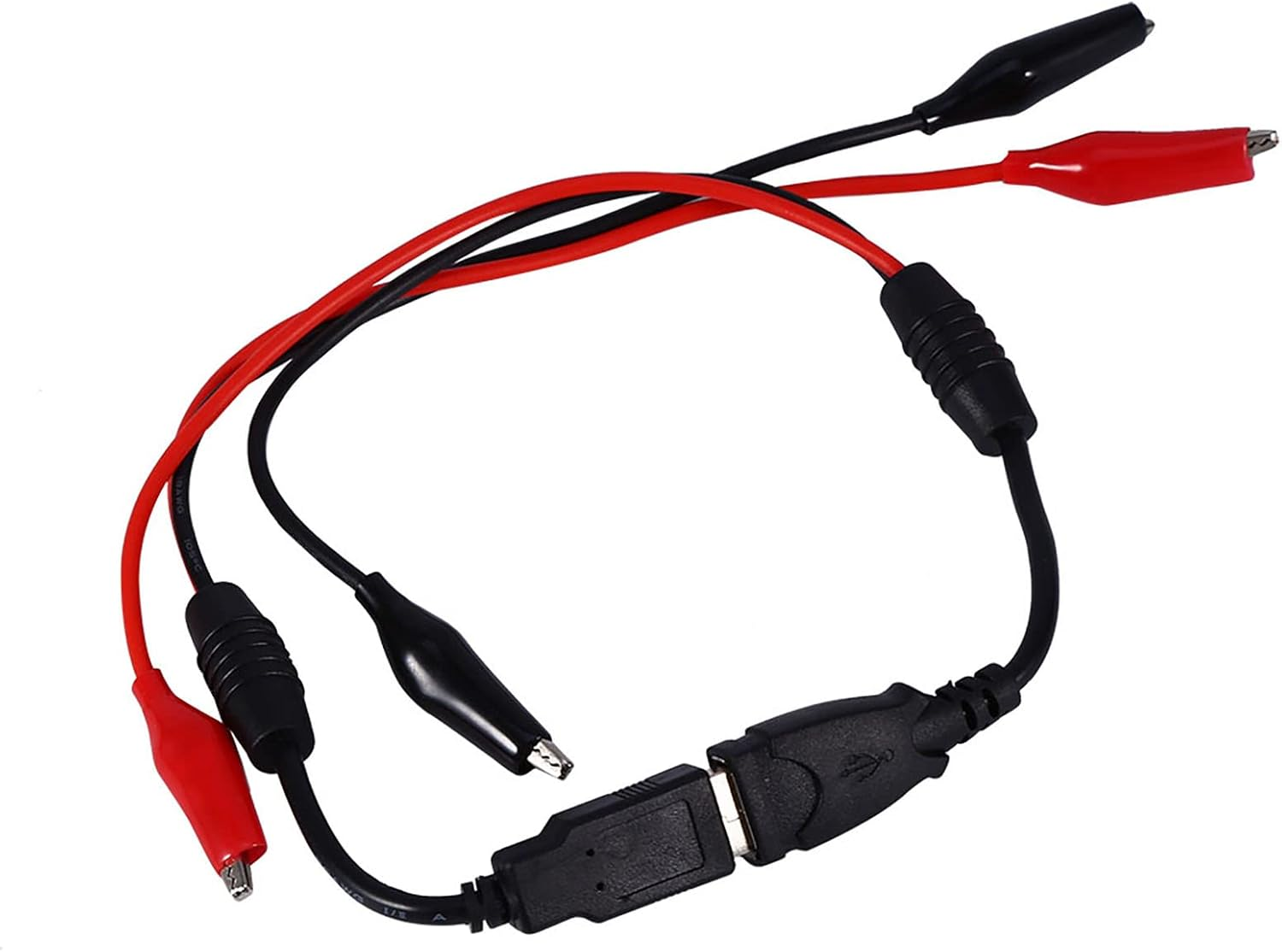USB to Alligator Clips, USB Cable Tester Red Black Wire Alligator Clip Test Cable Male Female to USB Line for Electrical Circuit Testing