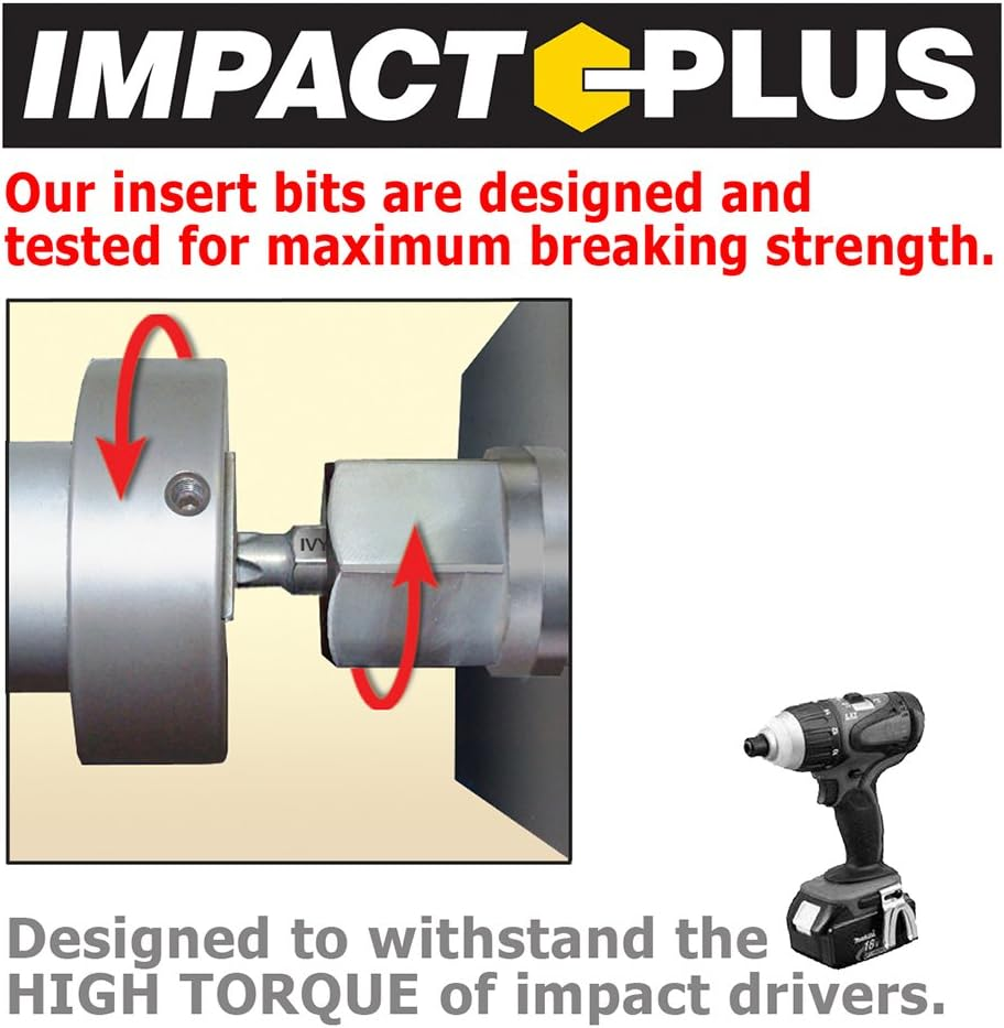 IVY Classic 45364 1-Inch X 3/16-Inch Hex Insert Bit, Impact Plus, 10-Pack image number 1