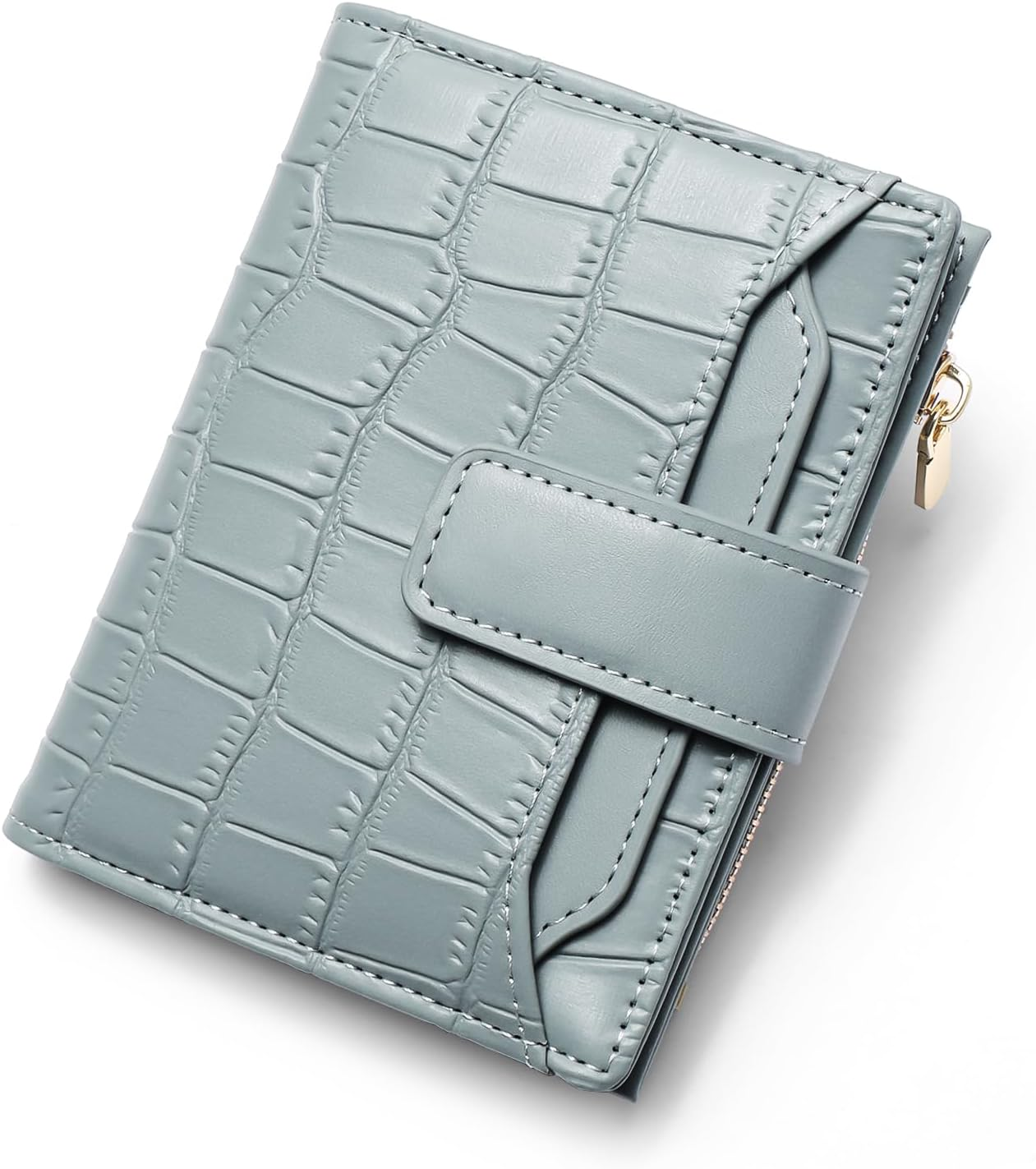 Ksriylm Wallet Women Small Wallet for Women Genuine Leather Bifold Compact RFID Blocking Card Holder for Women with Zipper Coin Pocket 4 ID Windows,Purple