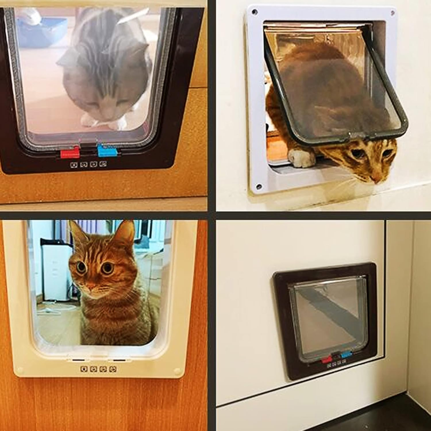 Tibeoyad Revolutionary Cat Flap, High-Quality 4-Way Magnetic Closure Pet Flap, Comfortable and Easy to Install Cat Door for Wall, Wooden Door, Upvc Interior Door, Brick Walls image number 3