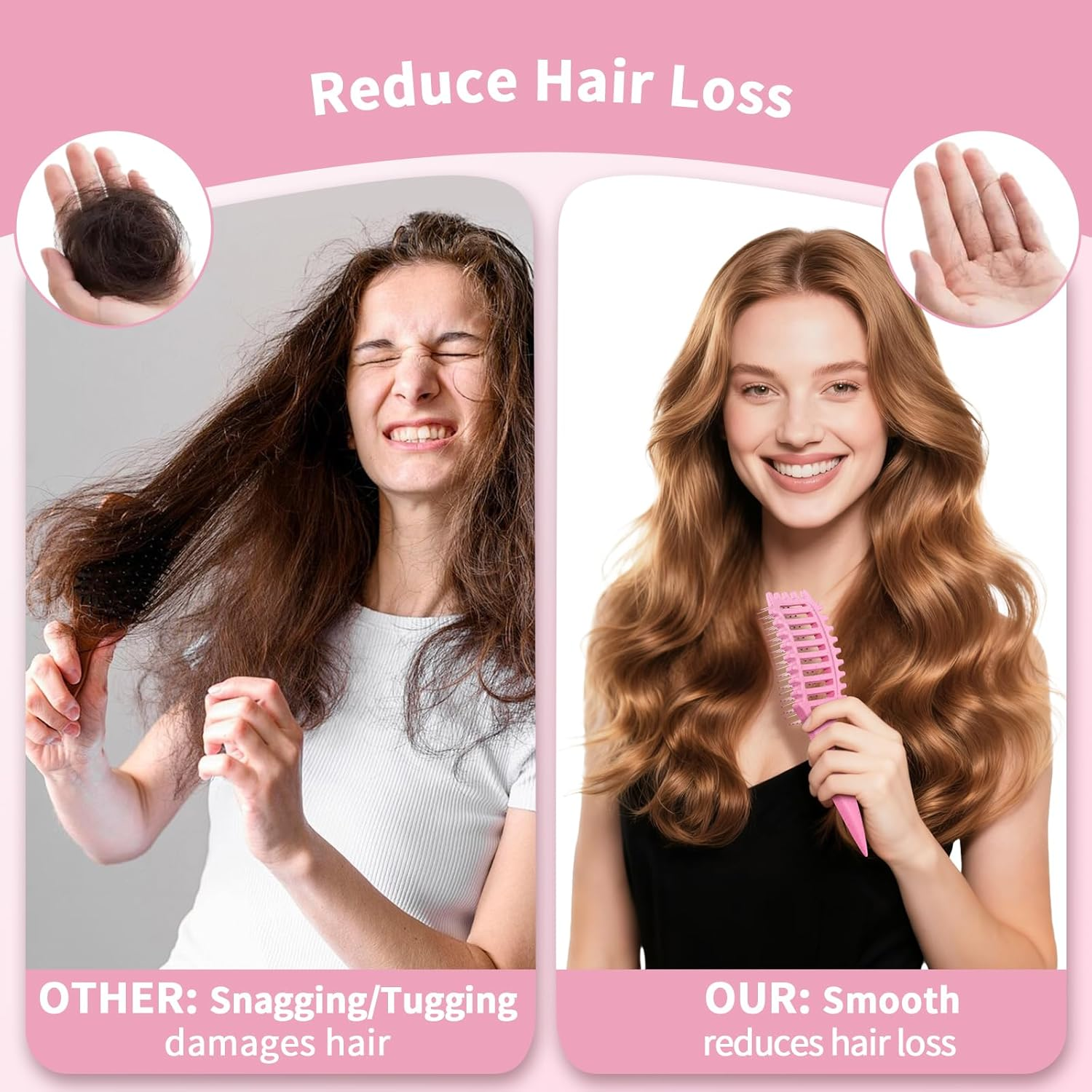 Hair Brush, Curl Hair Brush, Curl Brush, Styling Brush for Curly Hair, Straight, Fine, Wet and Long, Anti-Breakage for Women, Men and Children image number 5