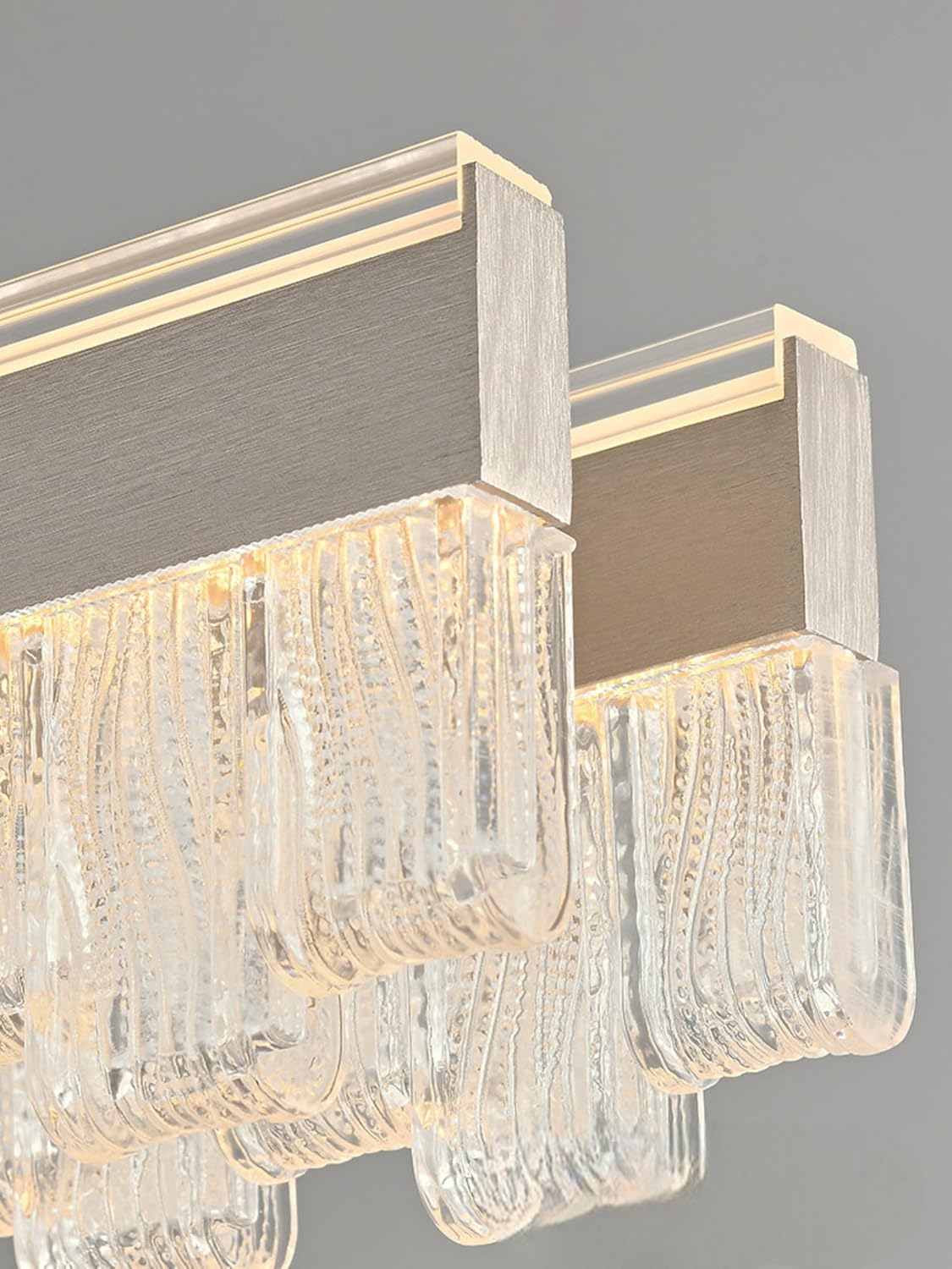 BAMDECOR A188 Nordic Dual Linear Dimmable Acrylic Kitchen Dining Table Pendant Light Minimalist Modern Lighting (Gold) image number 1