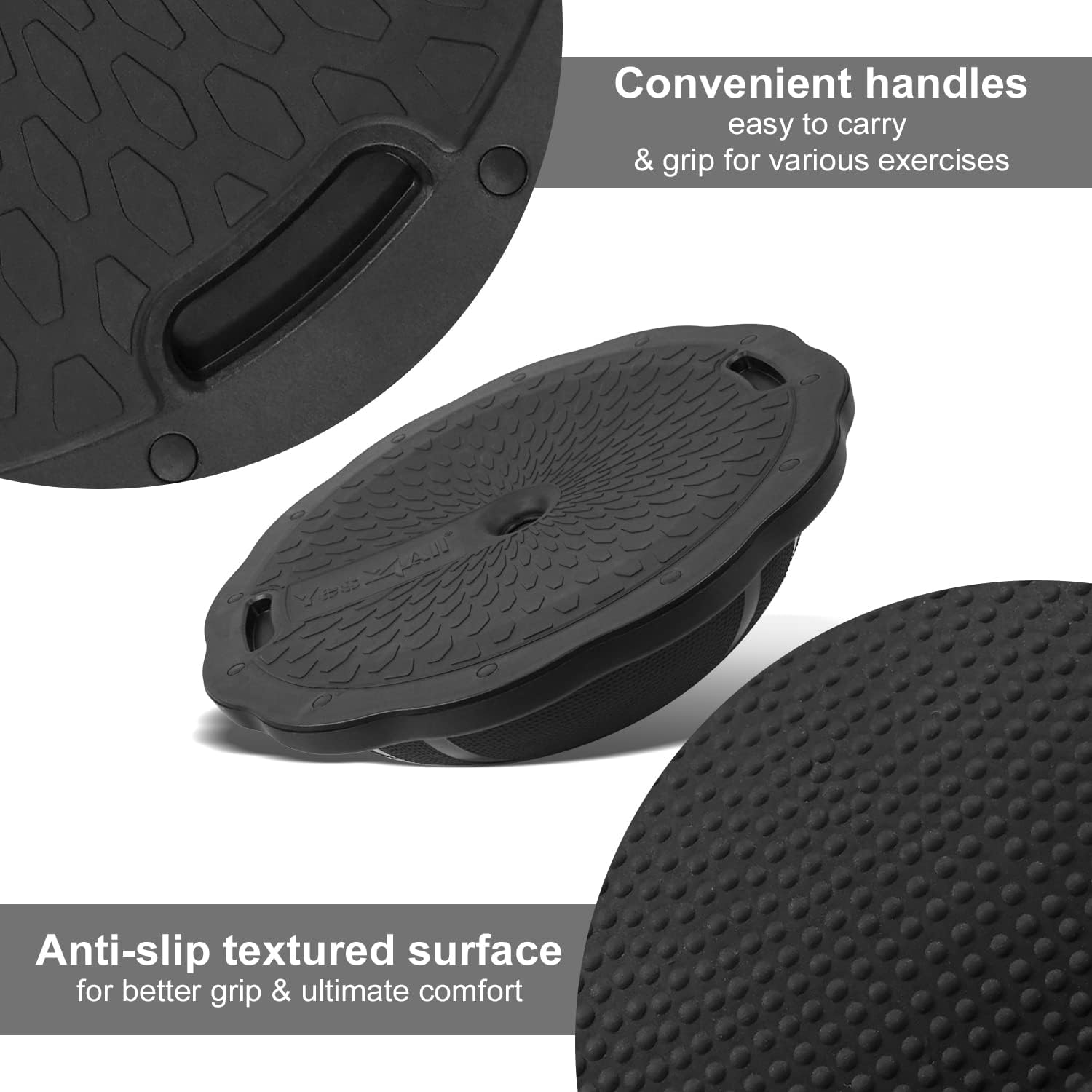 Yes4All Balance Board Trainer, Smooth Surface and Thick TPE Covered Roller; Wooden Trainer Board for All Training Level, Stability and Core Strength image number 5