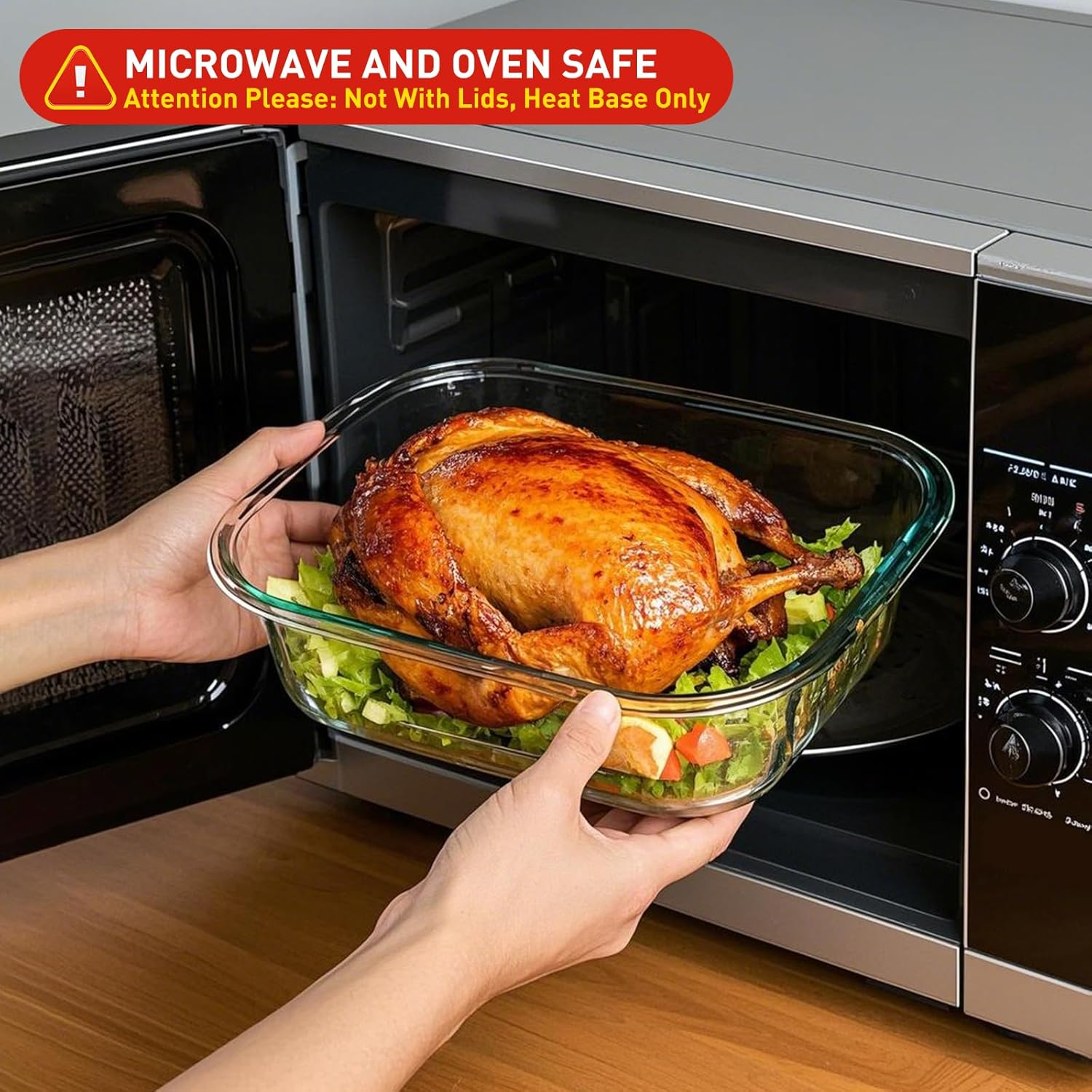 Feshory 2 Pack (2200Ml/75 Oz) Large Airtight Glass Food Storage Containers with Lids &ndash; Perfect for Baking, Store Leftovers, Rotisserie Chicken & More &ndash; Durable, Leak-Proof, BPA Free image number 2