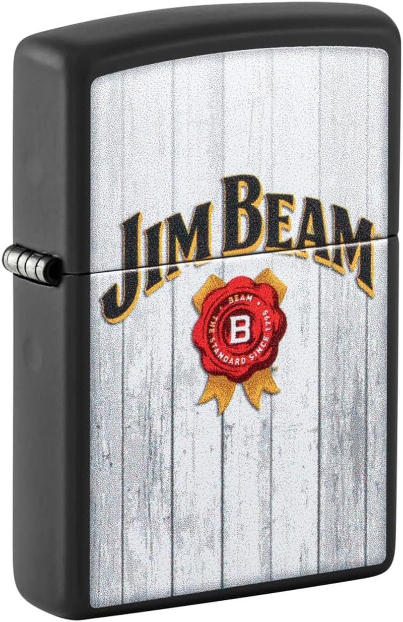 Zippo Jim Beam Classic Logo Windproof Lighter, Black Matte image number 1