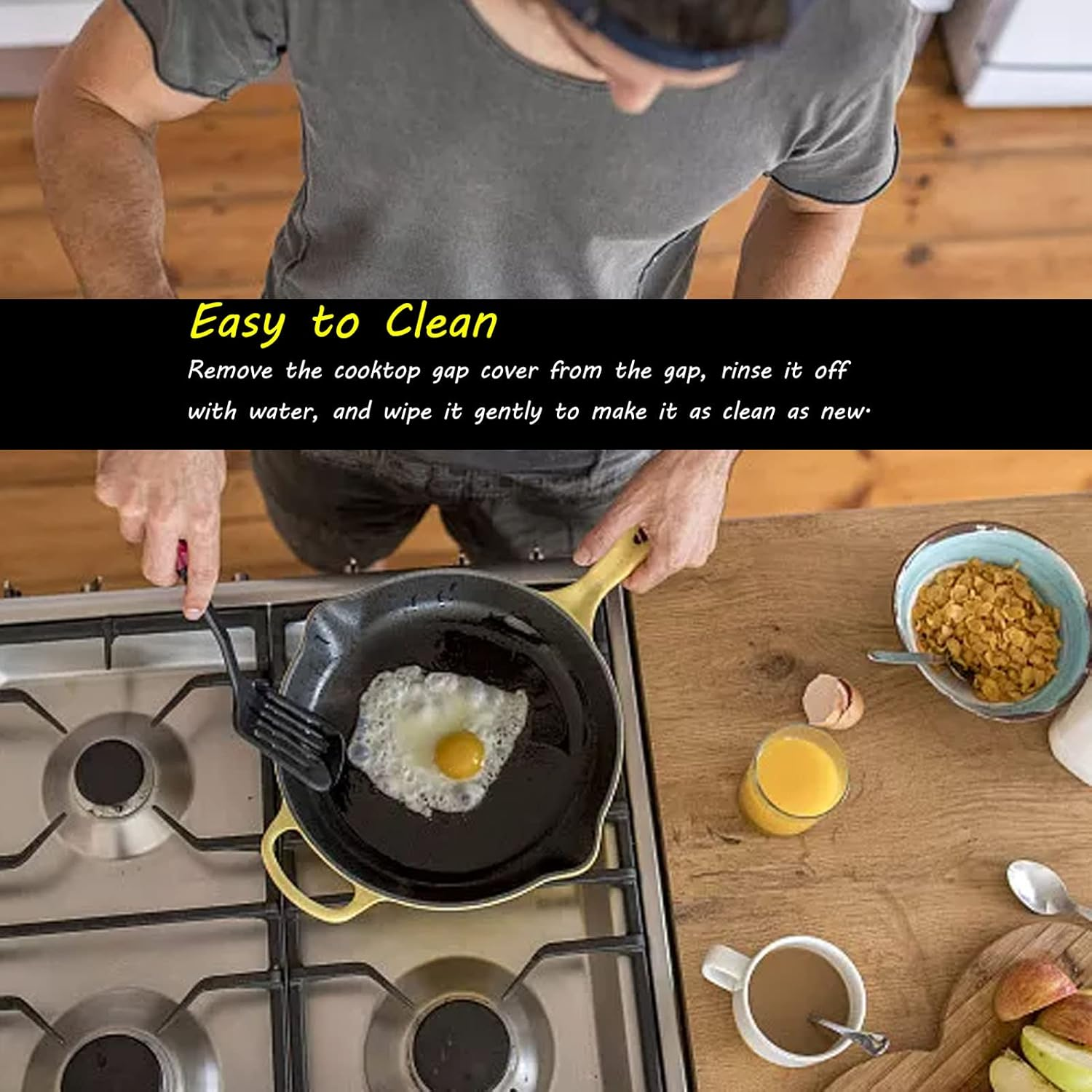 60Cm Stove Gap Covers Stainless Steel, Stove Side Filler Stainless Steel Stove Gap Cover Heat Resistant Oven Gap Cover image number 3